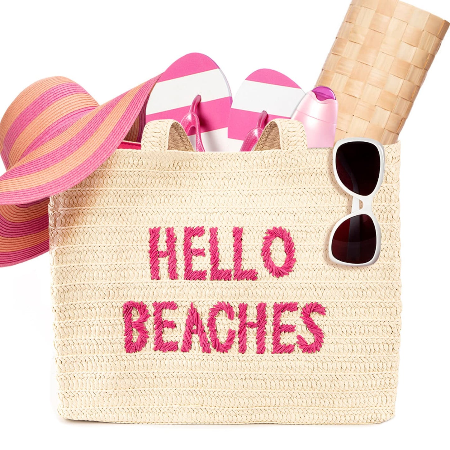 A Packable Beach Bag | The Straw Beach Tote Bag of 2025 | Beach Bags for Women Vacation | Large Beach Bag