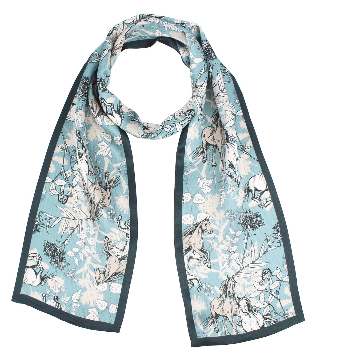 ANDANTINO 100% Silk Scarf for Women 59”*6.3” Long Shawls for Headscarf and Neck- Oblong Hair Wraps with Gift Packed