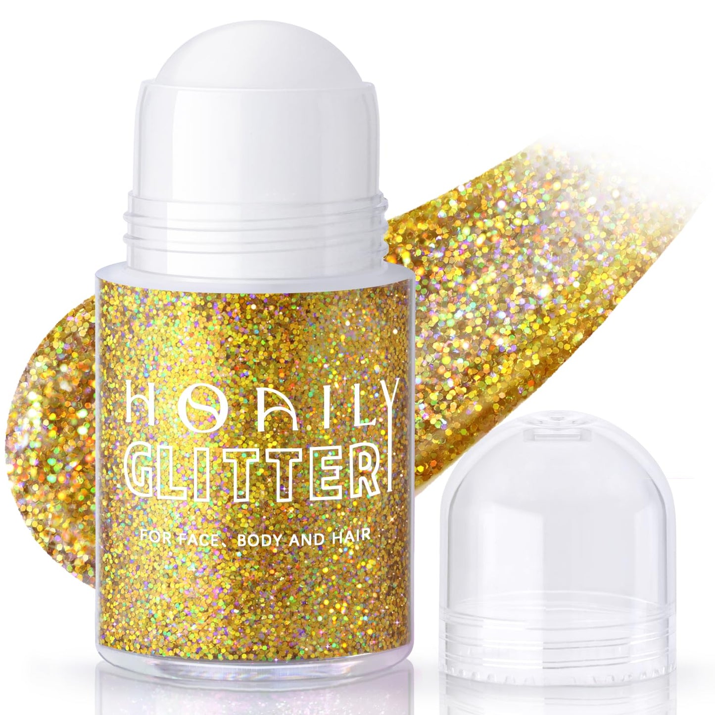 Roll-on Holographic Body Glitter Gel for Face Hair, Chameleon Color Changing Glitter Gel Under Light, Chunky Mermaid Sequins Festival Party Rave Accessories Shimmer Makeup (8# Sparkling Pink)