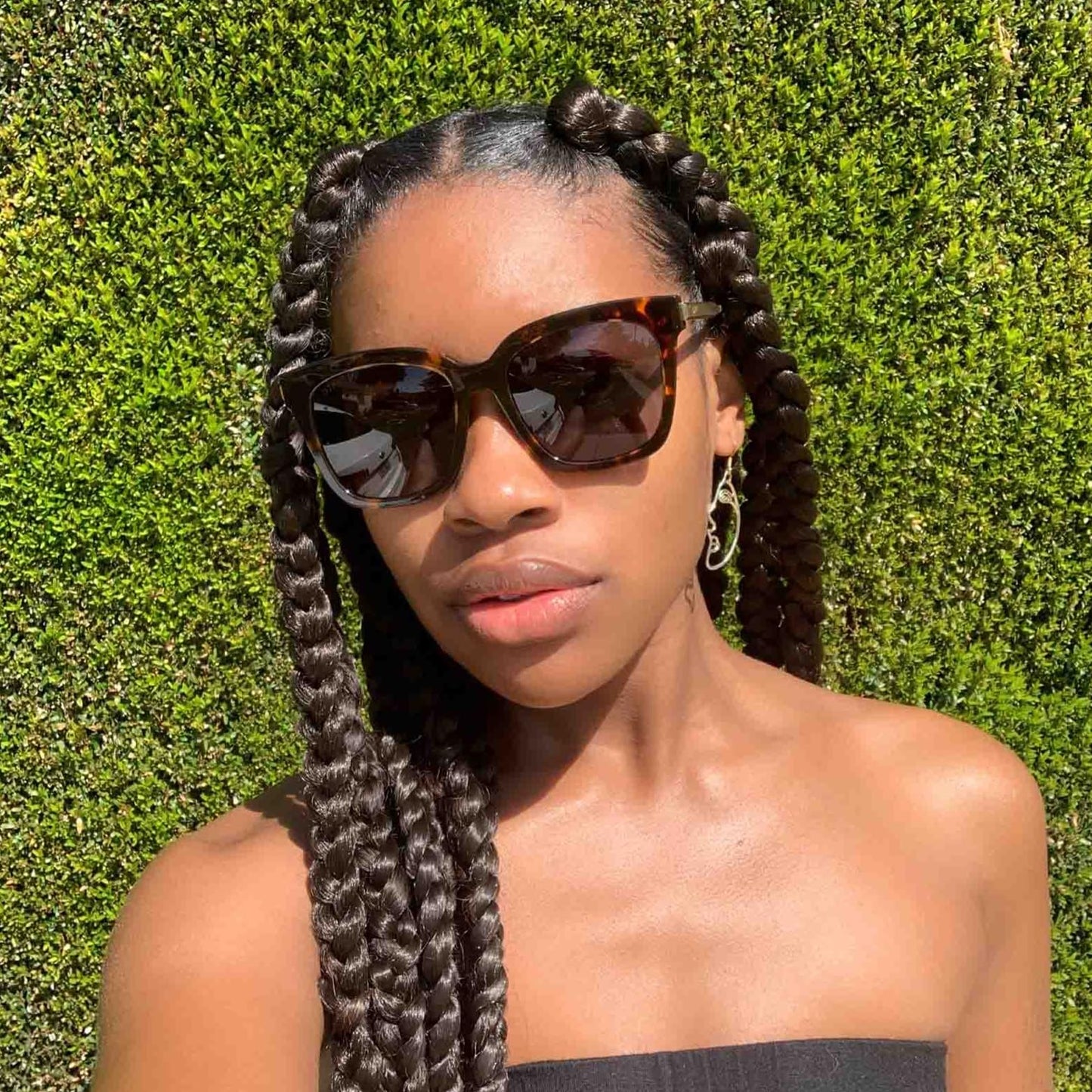 DIFF Bella Designer Square Oversized Sunglasses for Women UV400 Protection, Tortoise frame w/giftable travel case