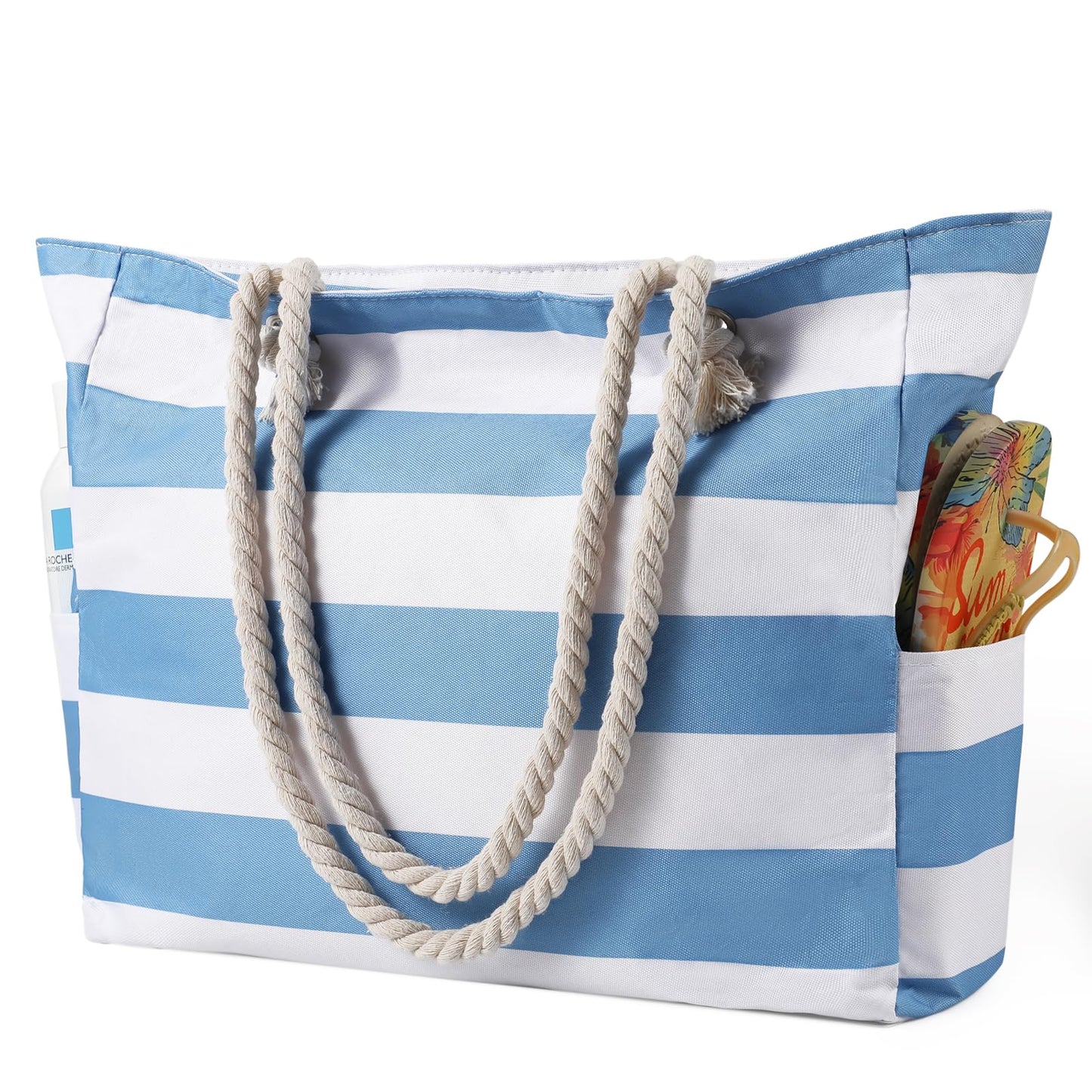 Beach Bags for Women - Large Beach Tote Bag, Women Sandproof Pool Bag for Pool Gym Grocery Travel