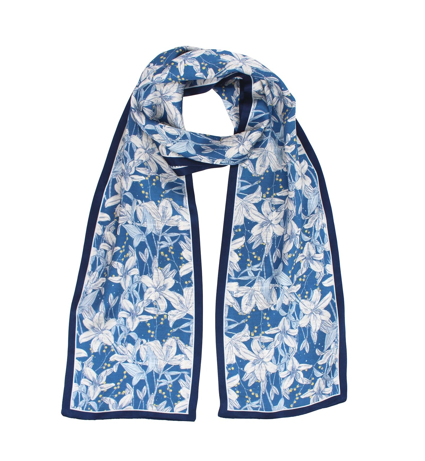 ANDANTINO 100% Silk Scarf for Women 59”*6.3” Long Shawls for Headscarf and Neck- Oblong Hair Wraps with Gift Packed