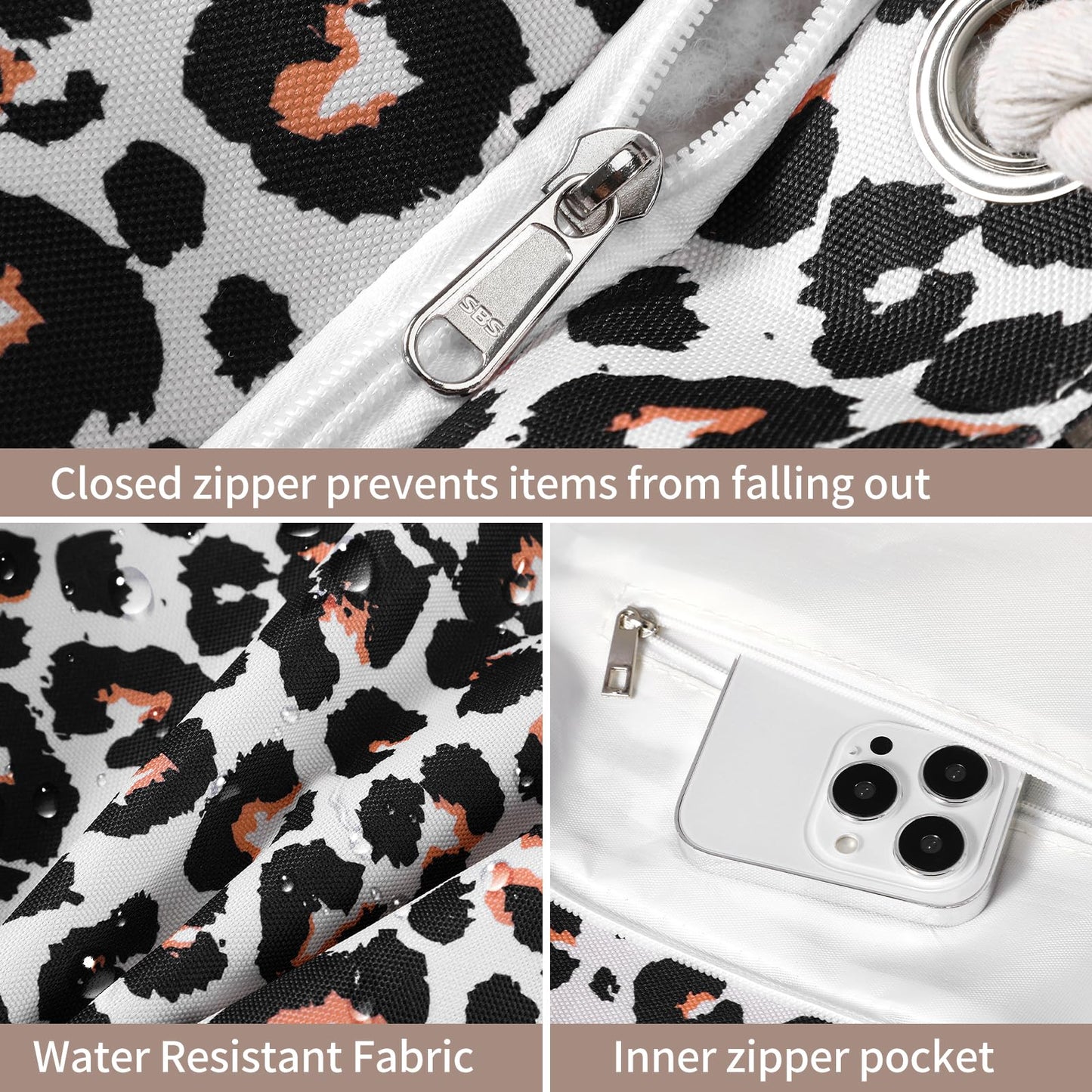 Beach Bags for Women - Large Beach Tote Bag, Women Sandproof Pool Bag for Pool Gym Grocery Travel