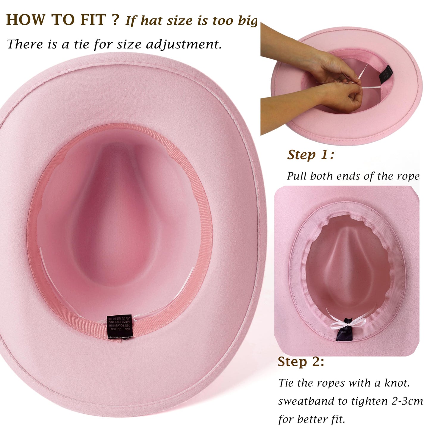 Women Rhinestone Cowboy Hat Wide Brim Felt Cowgirl Hats Shiny Party Wedding Hat