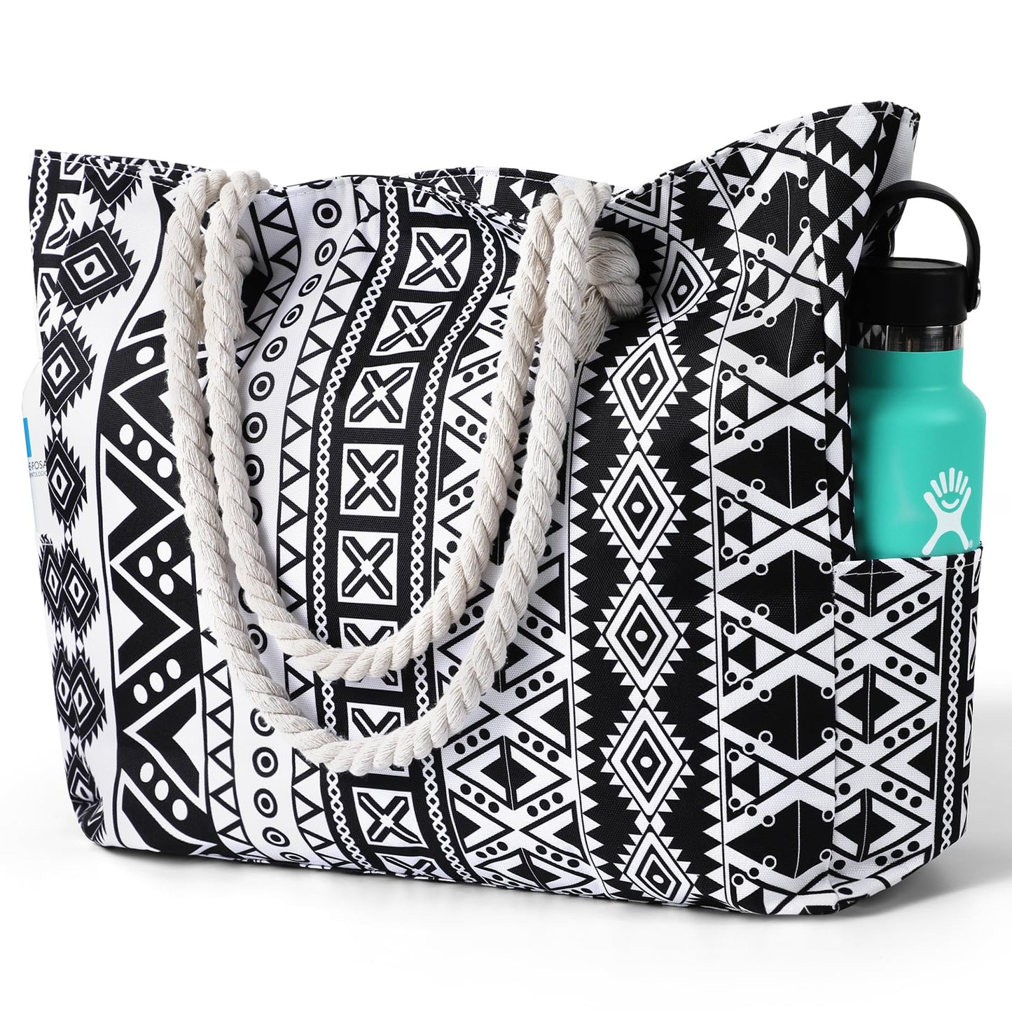 Beach Bags for Women - Large Beach Tote Bag, Women Sandproof Pool Bag for Pool Gym Grocery Travel