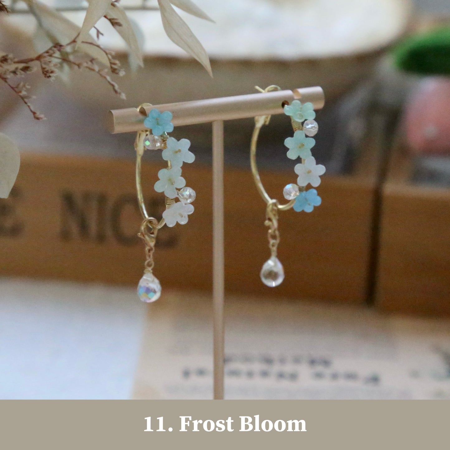 Gradient Flower Hoop Earrings