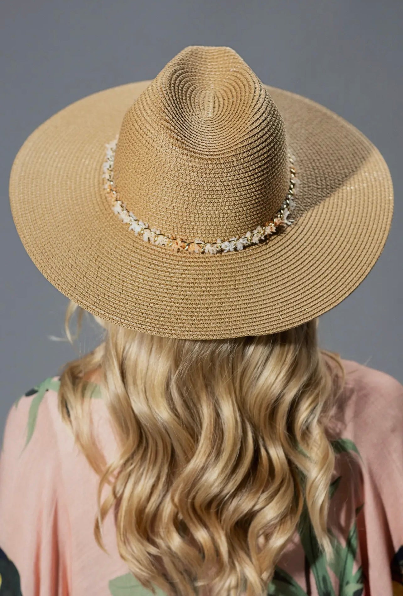 Confetti Braided Chain Band Straw Hat