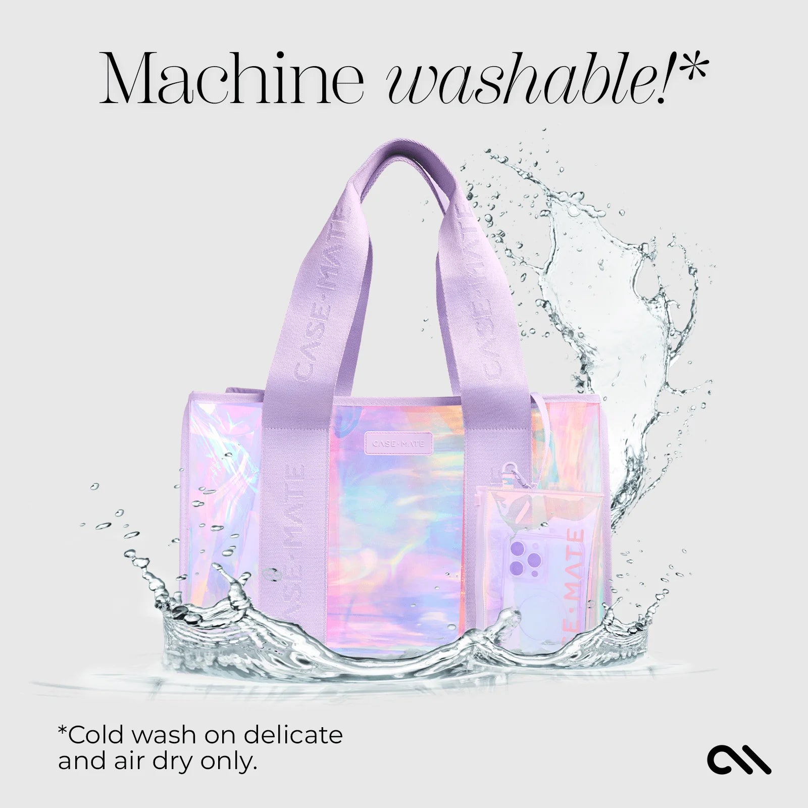 Soap Bubble 26L Large Beach Tote Bag for Women with Phone Pouch and Jacquard Strap [17" X 12" X 8"] - Iridescent