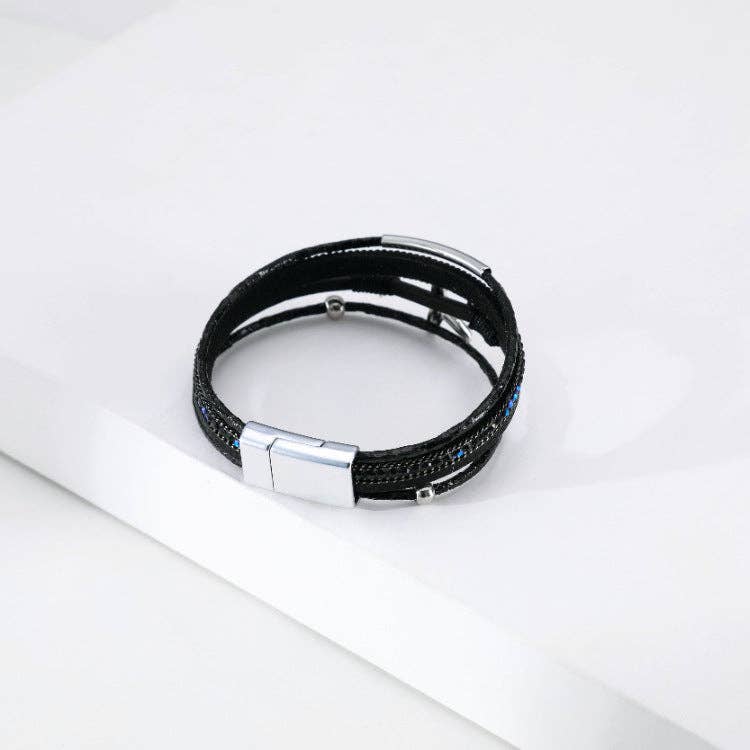 Ole - Seafish Multilayer Magnetic Bracelets B3997: Blue
