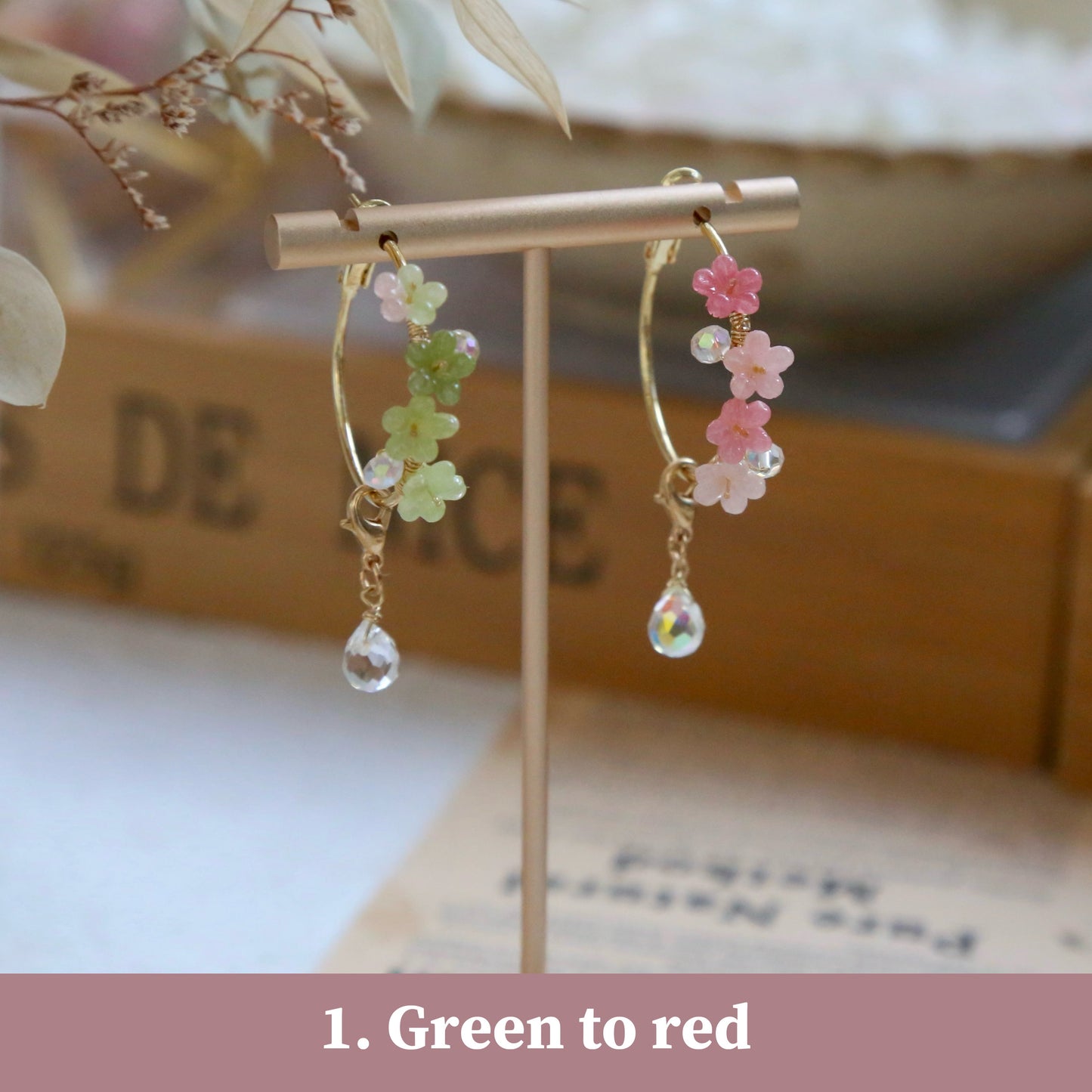 Gradient Flower Hoop Earrings