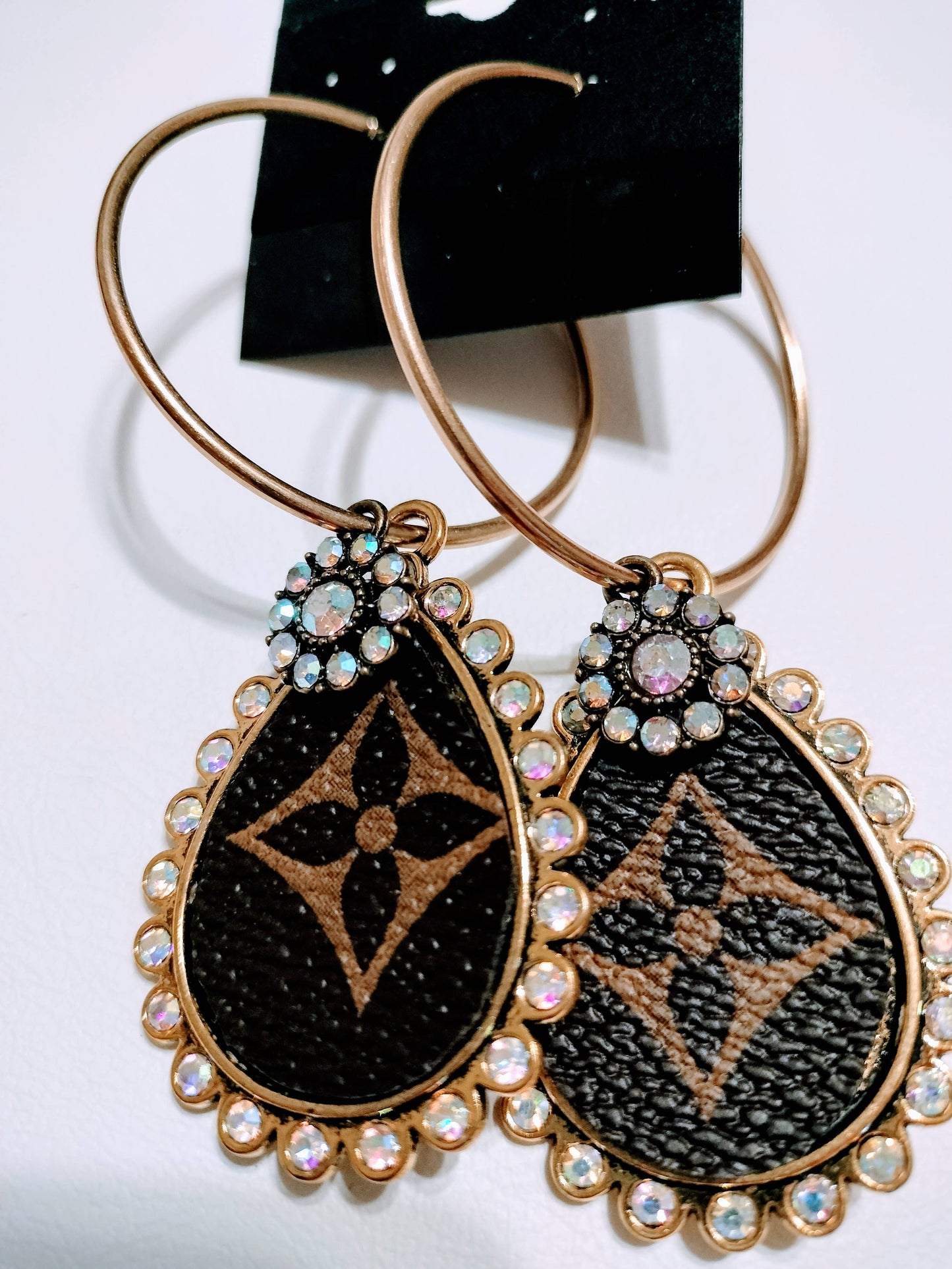 Contagious Couture - Classic Gold Pear- Up-Cycled Earrings