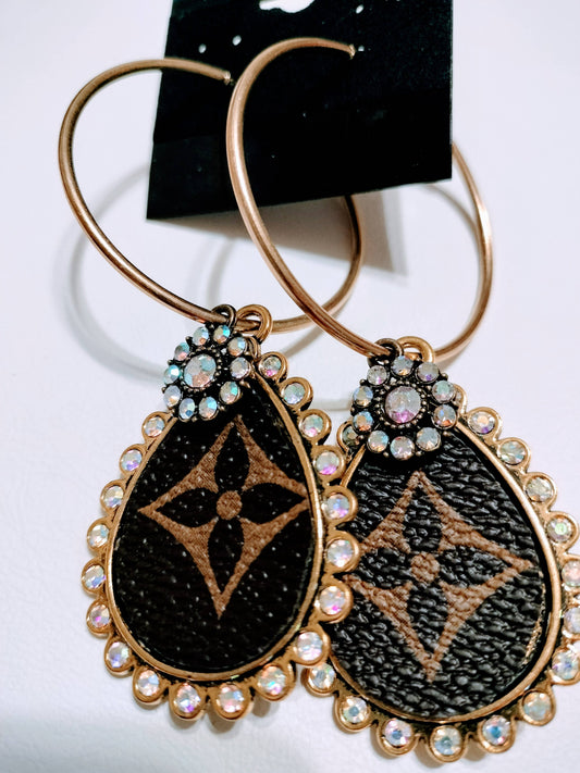 Contagious Couture - Classic Gold Pear- Up-Cycled Earrings