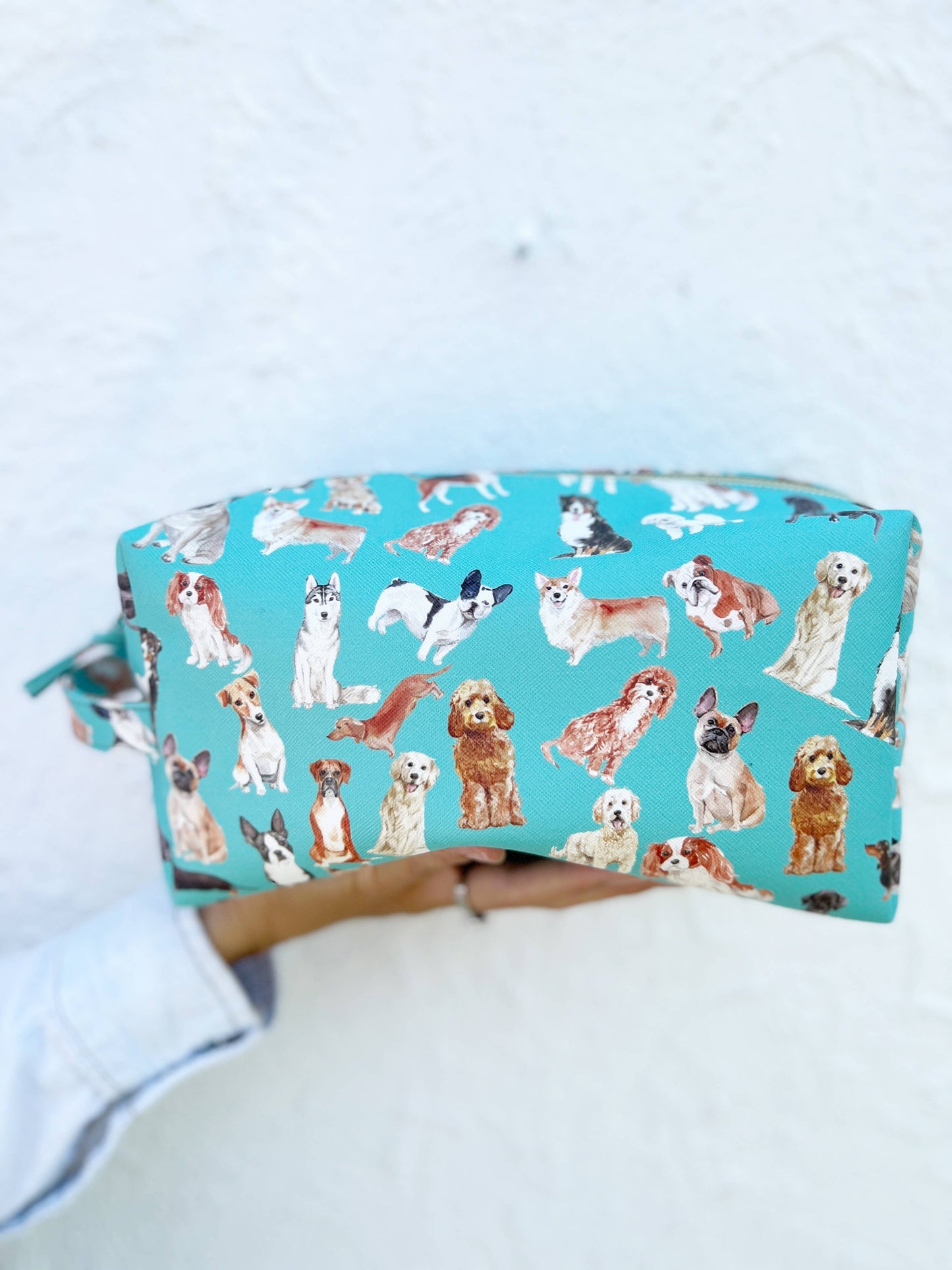 Aspen Lane - Dog gift bag, loaf, cute pouch | doodle, golden, frenchie: Flat Pouch