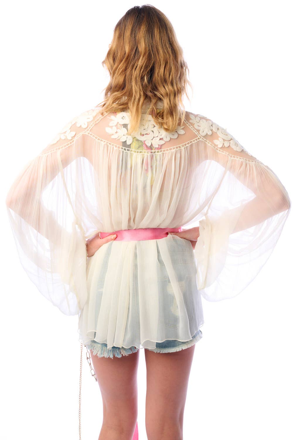 Aratta - Amora Chiffon Hand - Embellished Blouse / Top : Ivory / M