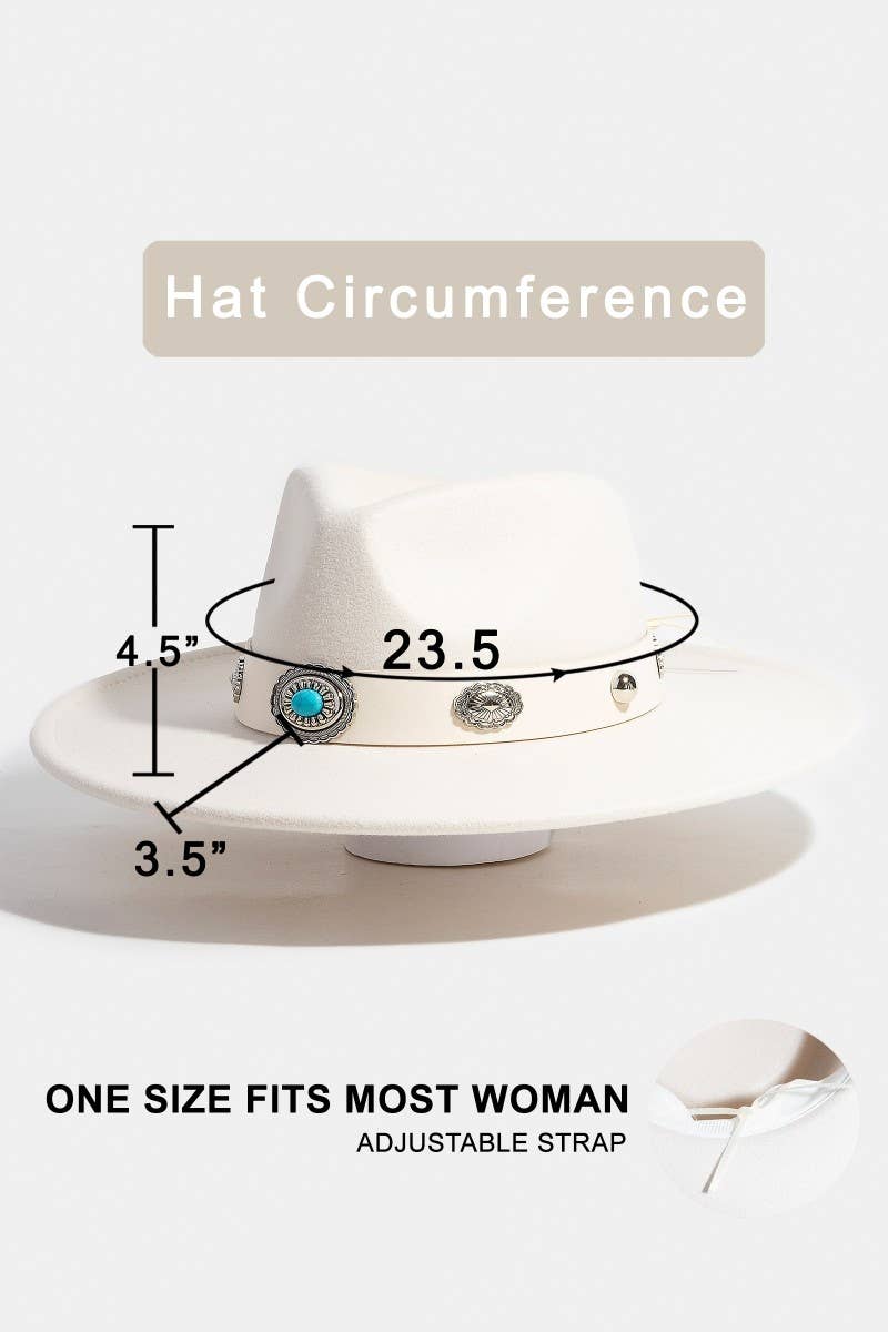 Collections by Fame Accessories - Boho Disc Strap Western Cowboy Hat: IV