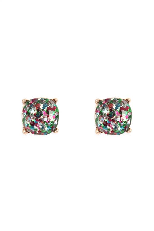 MYS Wholesale Inc - Sparkling Glitter Epoxy Stud Earrings - Fashion and Elegance: Multicolor