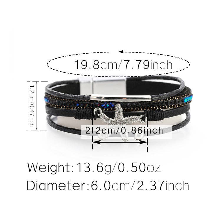 Ole - Seafish Multilayer Magnetic Bracelets B3997: Blue