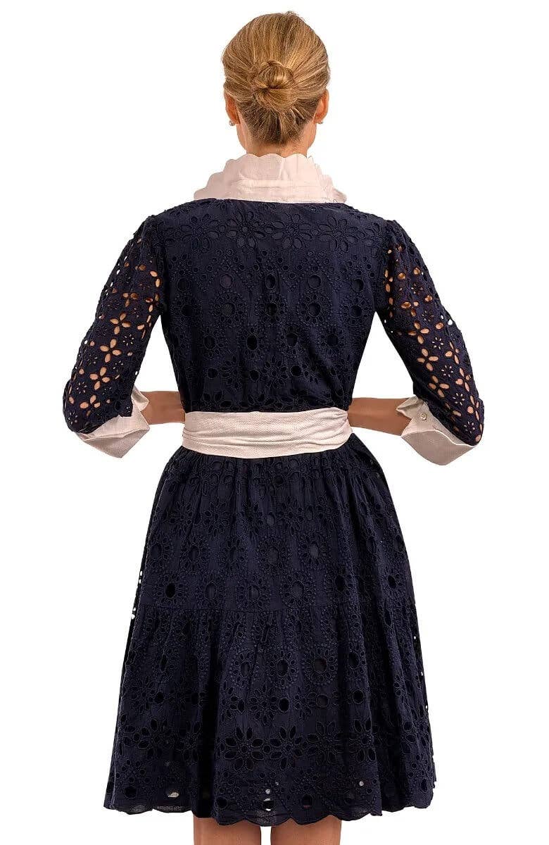 Gretchen Scott LLC - Little Bo Peep Dress - La Di Da: Navy / M
