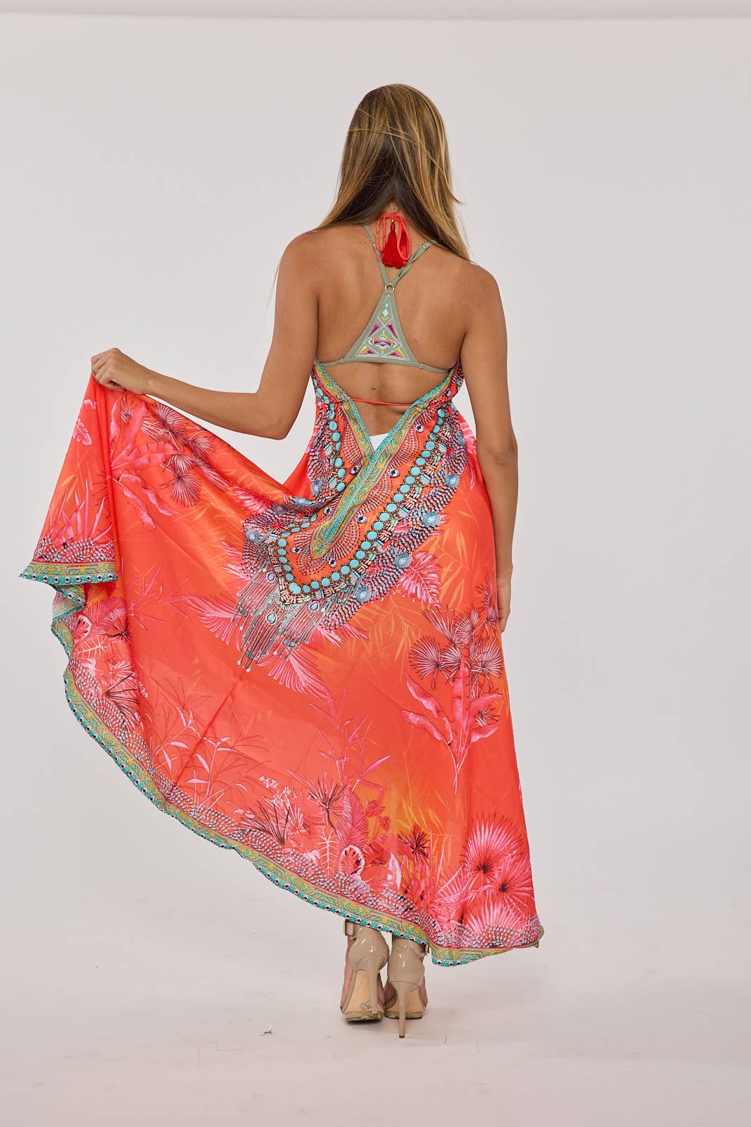 Ranee's - 678 Coral pink Hawaii dress BACK IN STOCK