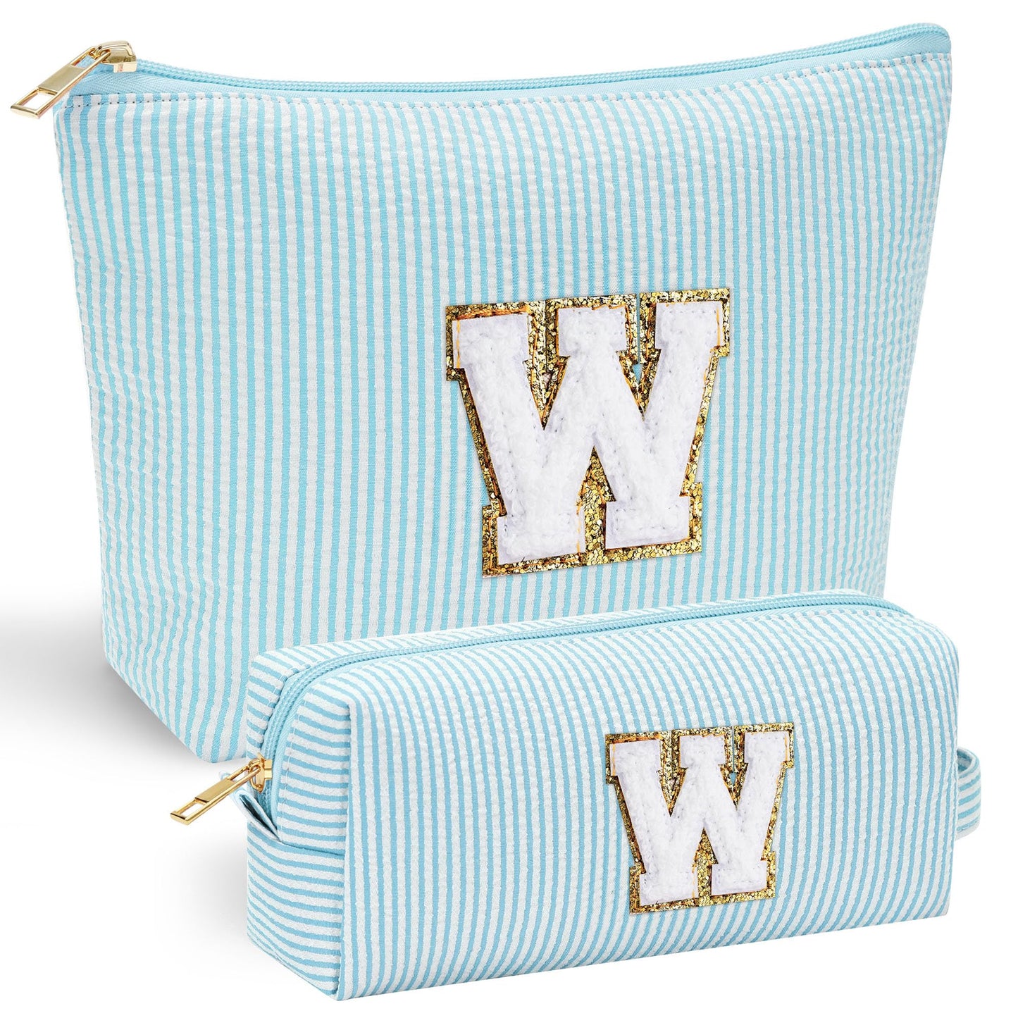 YOOLIFE Personalized Makeup Bag for Women - Monogram Cosmetic Bag Travel Toiletry Bag Brush Holder Birthday Gifts for Women Her Wedding Bridesmaid Friend Sister Teacher Wife Grandma Pink Initial E