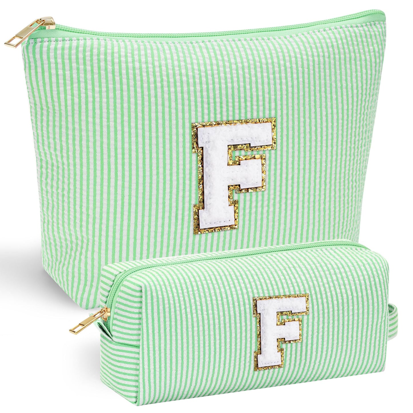 YOOLIFE Personalized Makeup Bag for Women - Monogram Cosmetic Bag Travel Toiletry Bag Brush Holder Birthday Gifts for Women Her Wedding Bridesmaid Friend Sister Teacher Wife Grandma Pink Initial E