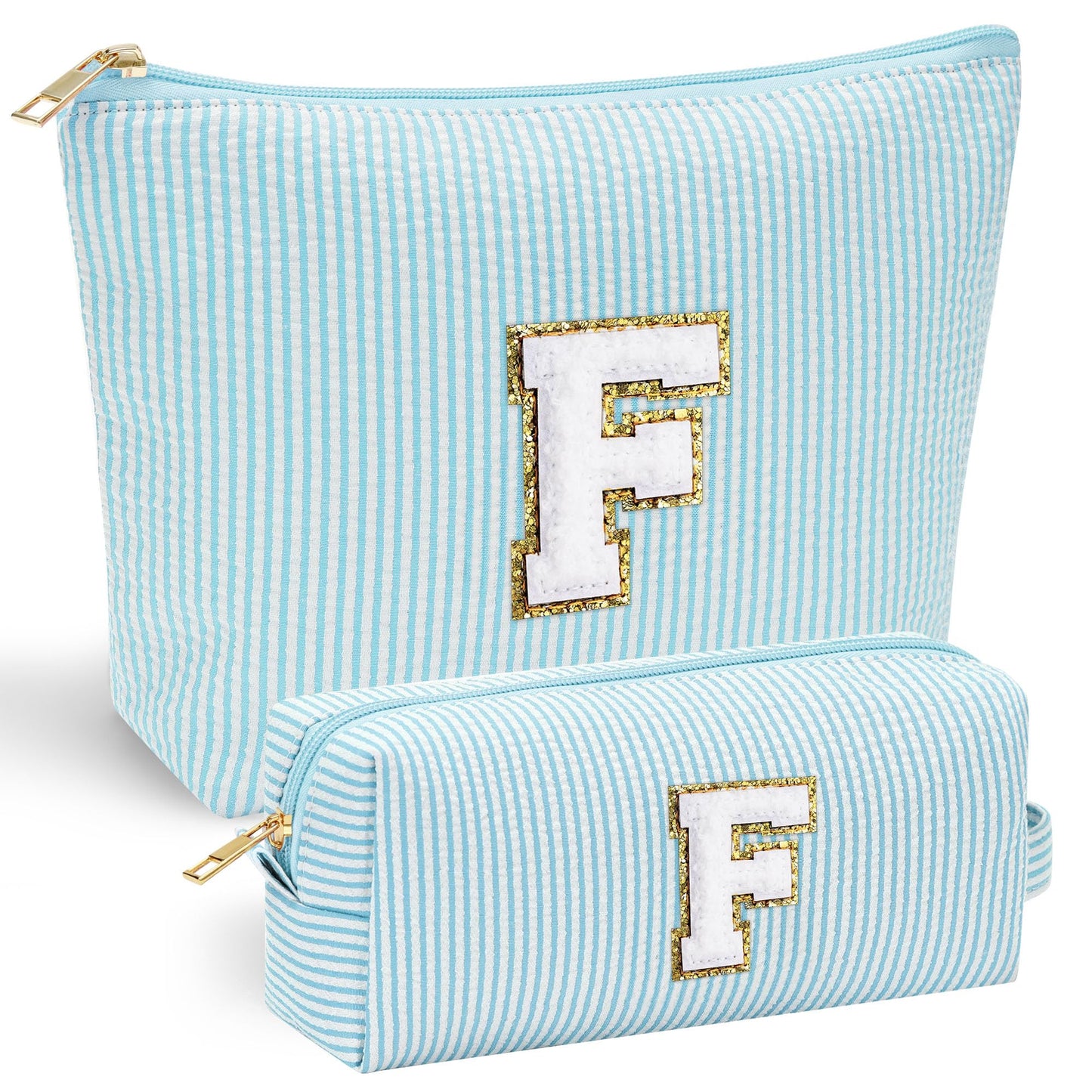 YOOLIFE Personalized Makeup Bag for Women - Monogram Cosmetic Bag Travel Toiletry Bag Brush Holder Birthday Gifts for Women Her Wedding Bridesmaid Friend Sister Teacher Wife Grandma Pink Initial E