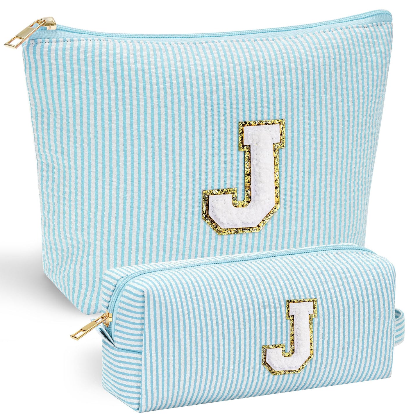 YOOLIFE Personalized Makeup Bag for Women - Monogram Cosmetic Bag Travel Toiletry Bag Brush Holder Birthday Gifts for Women Her Wedding Bridesmaid Friend Sister Teacher Wife Grandma Pink Initial E