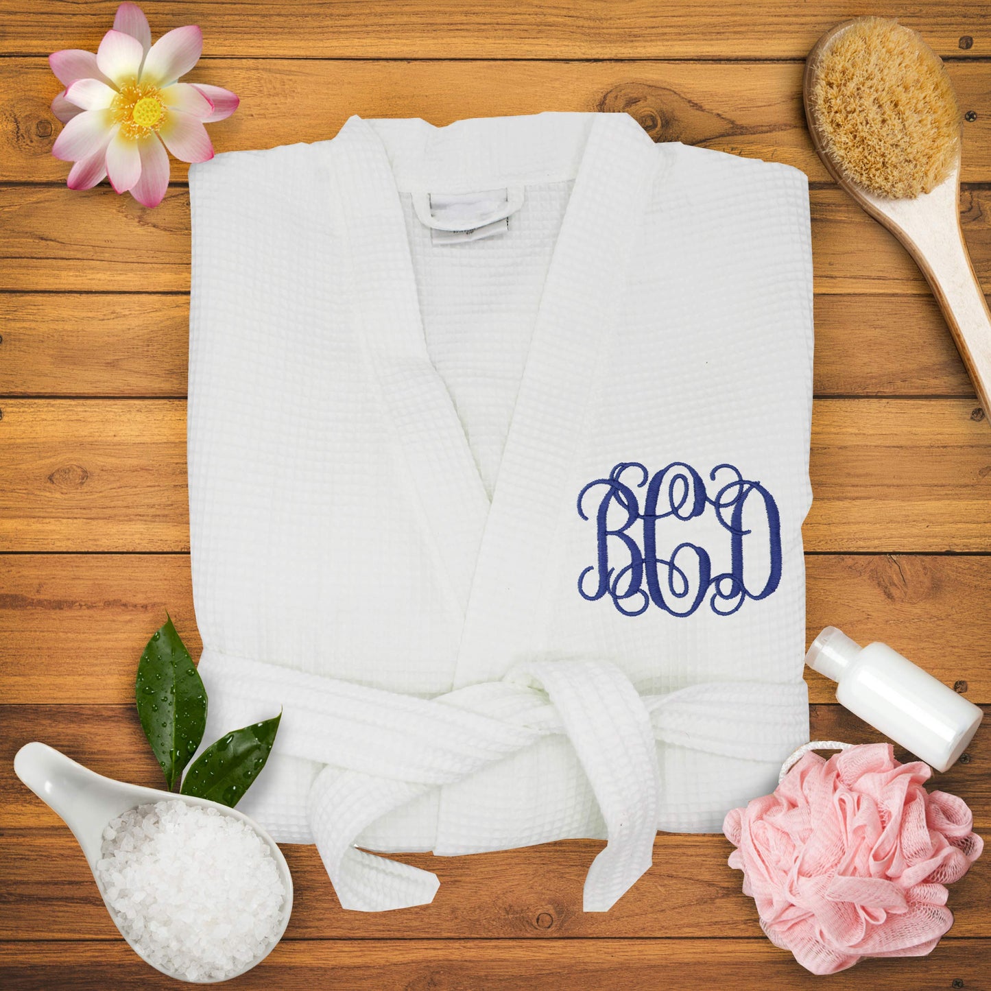 Personalized Waffle Bridesmaid Kimono Robe - Wedding Bridal Party Robes - Women's Bathrobe - Custom Monogrammed