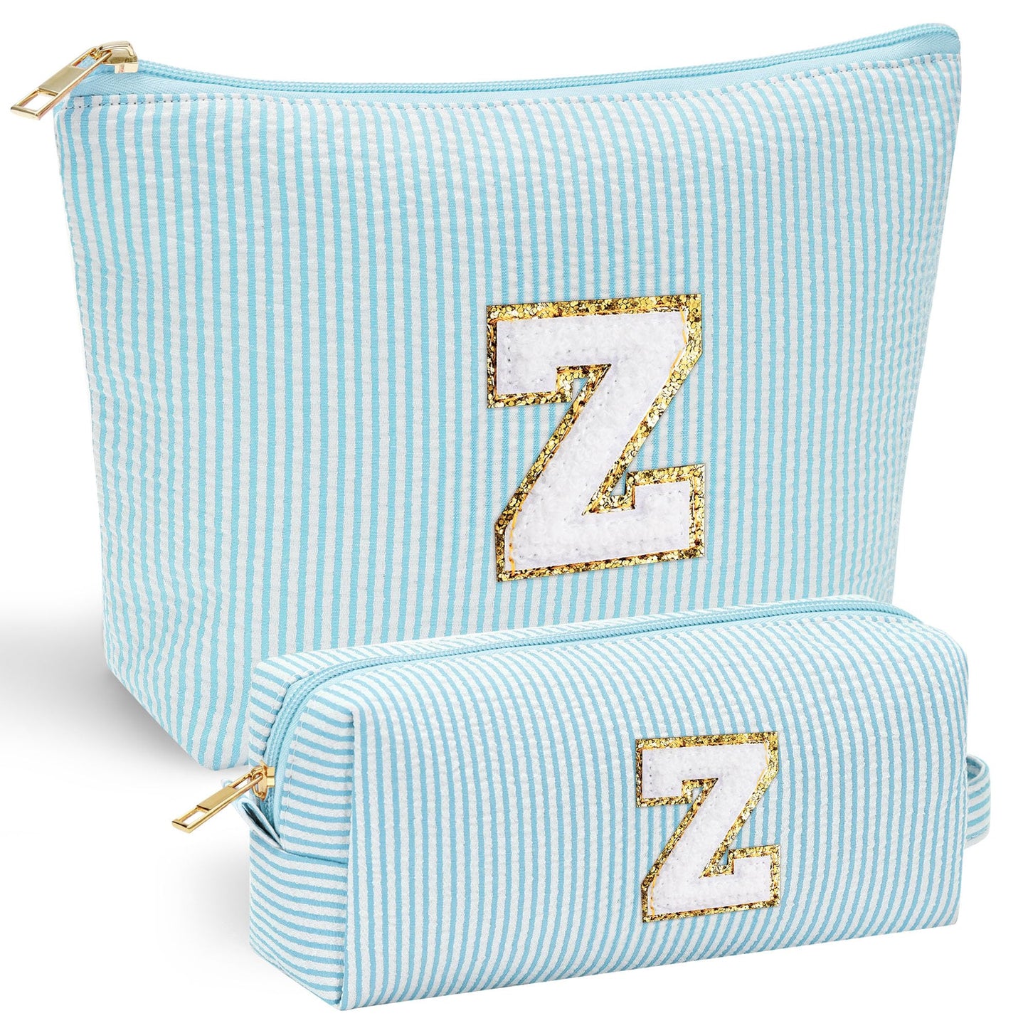 YOOLIFE Personalized Makeup Bag for Women - Monogram Cosmetic Bag Travel Toiletry Bag Brush Holder Birthday Gifts for Women Her Wedding Bridesmaid Friend Sister Teacher Wife Grandma Pink Initial E