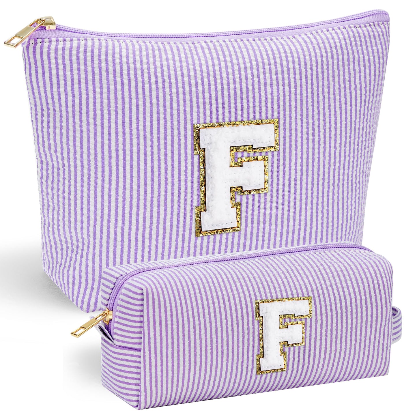 YOOLIFE Personalized Makeup Bag for Women - Monogram Cosmetic Bag Travel Toiletry Bag Brush Holder Birthday Gifts for Women Her Wedding Bridesmaid Friend Sister Teacher Wife Grandma Pink Initial E