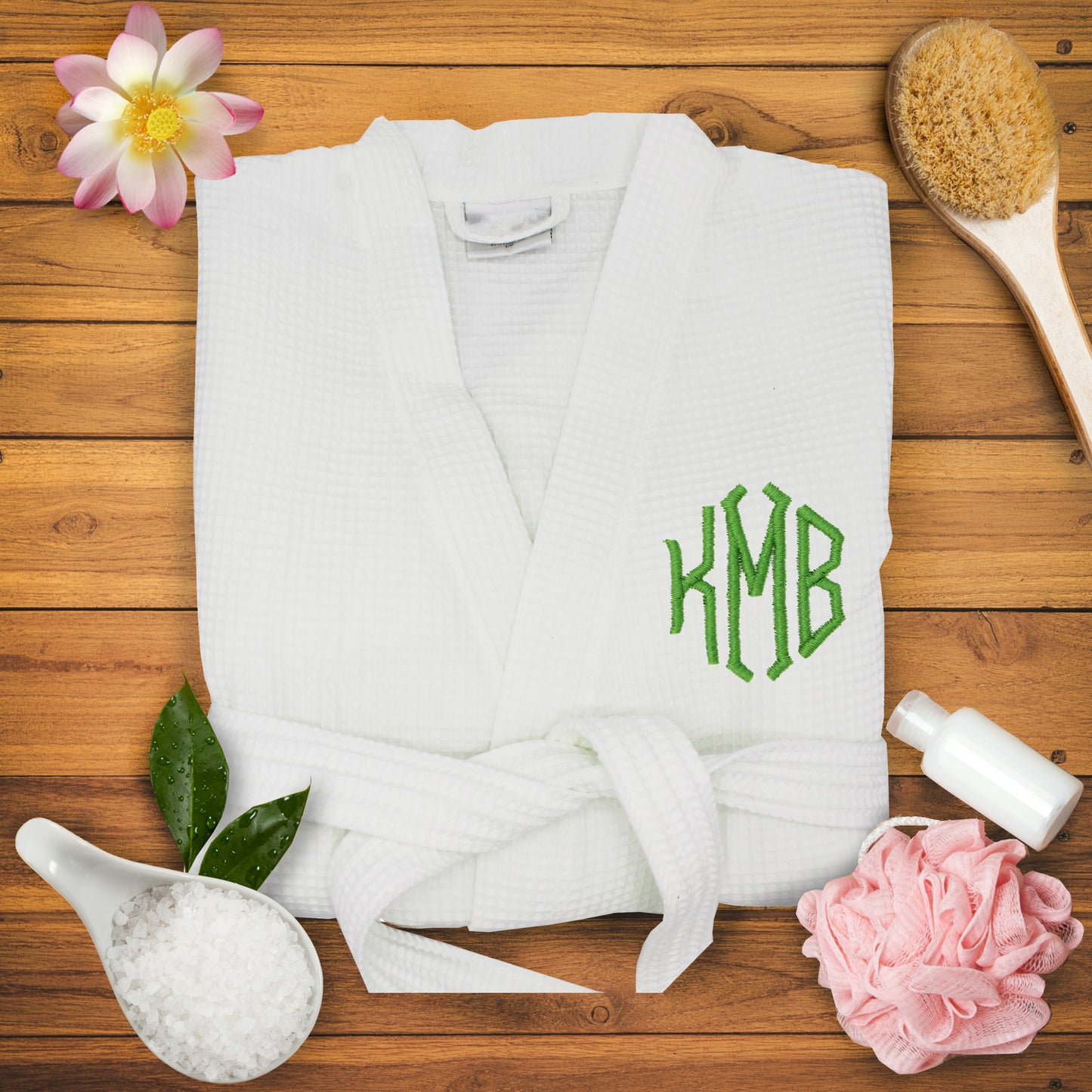 Personalized Waffle Bridesmaid Kimono Robe - Wedding Bridal Party Robes - Women's Bathrobe - Custom Monogrammed
