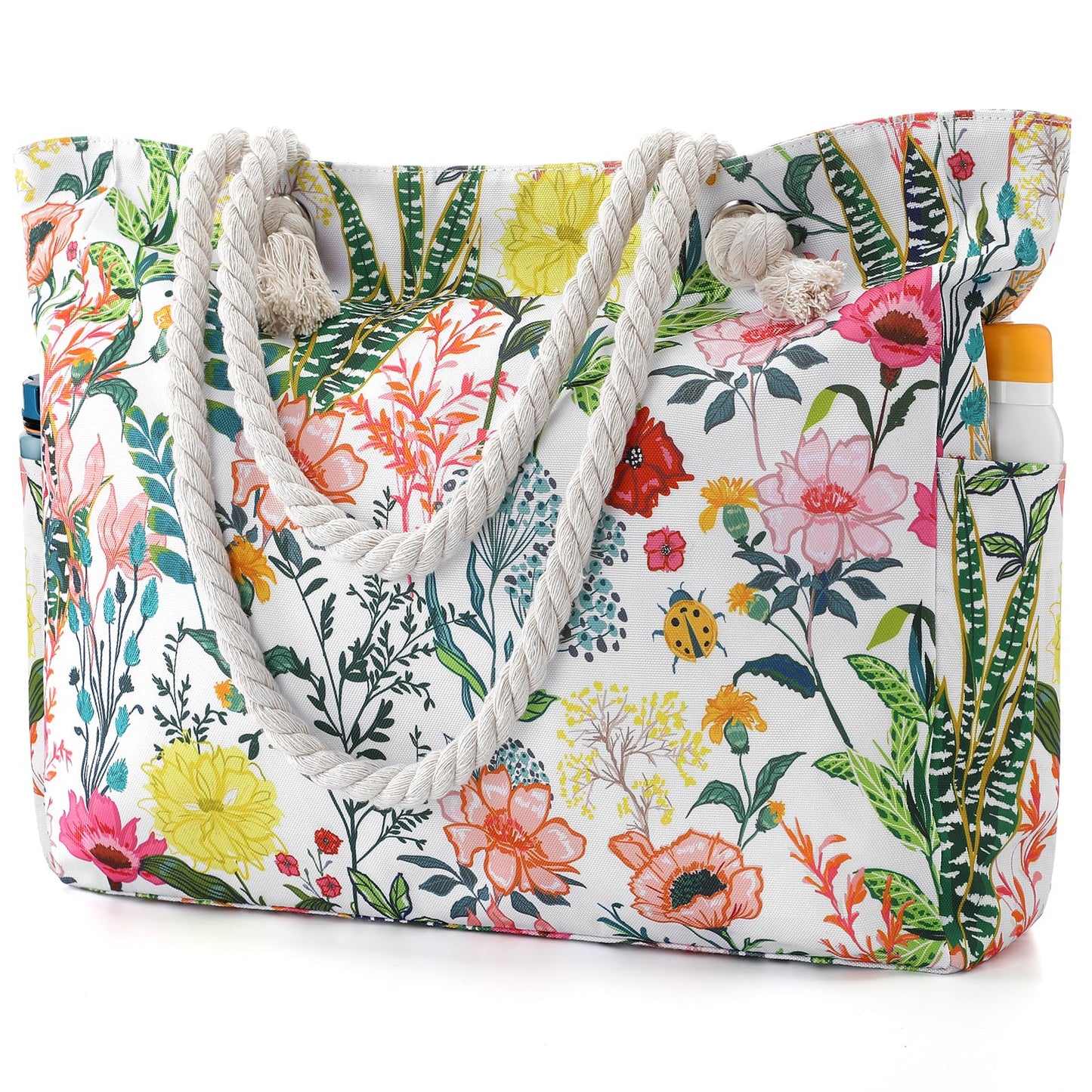 Beach Bags for Women - Large Beach Tote Bag, Women Sandproof Pool Bag for Pool Gym Grocery Travel