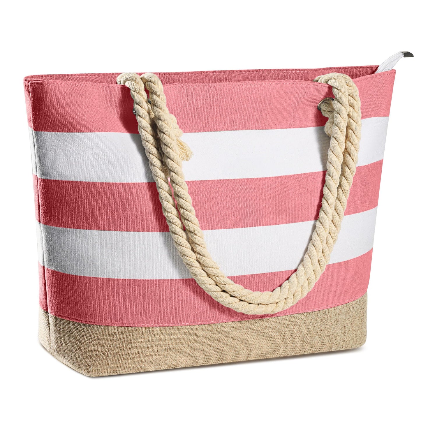 YOOLIFE Initial Canvas Waterproof Beach Tote Bag Zipper Personalized Gifts for Women Her Birthday Travel Beach Essential