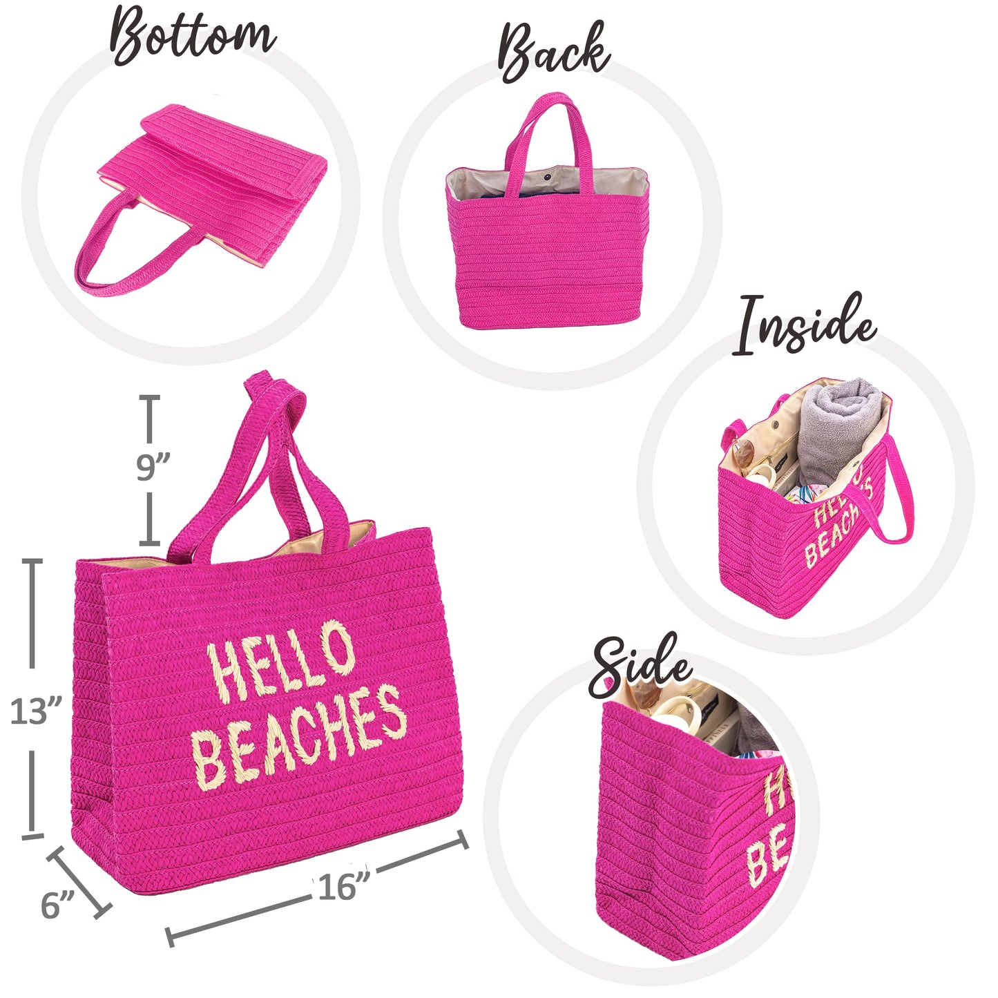 A Packable Beach Bag | The Straw Beach Tote Bag of 2025 | Beach Bags for Women Vacation | Large Beach Bag