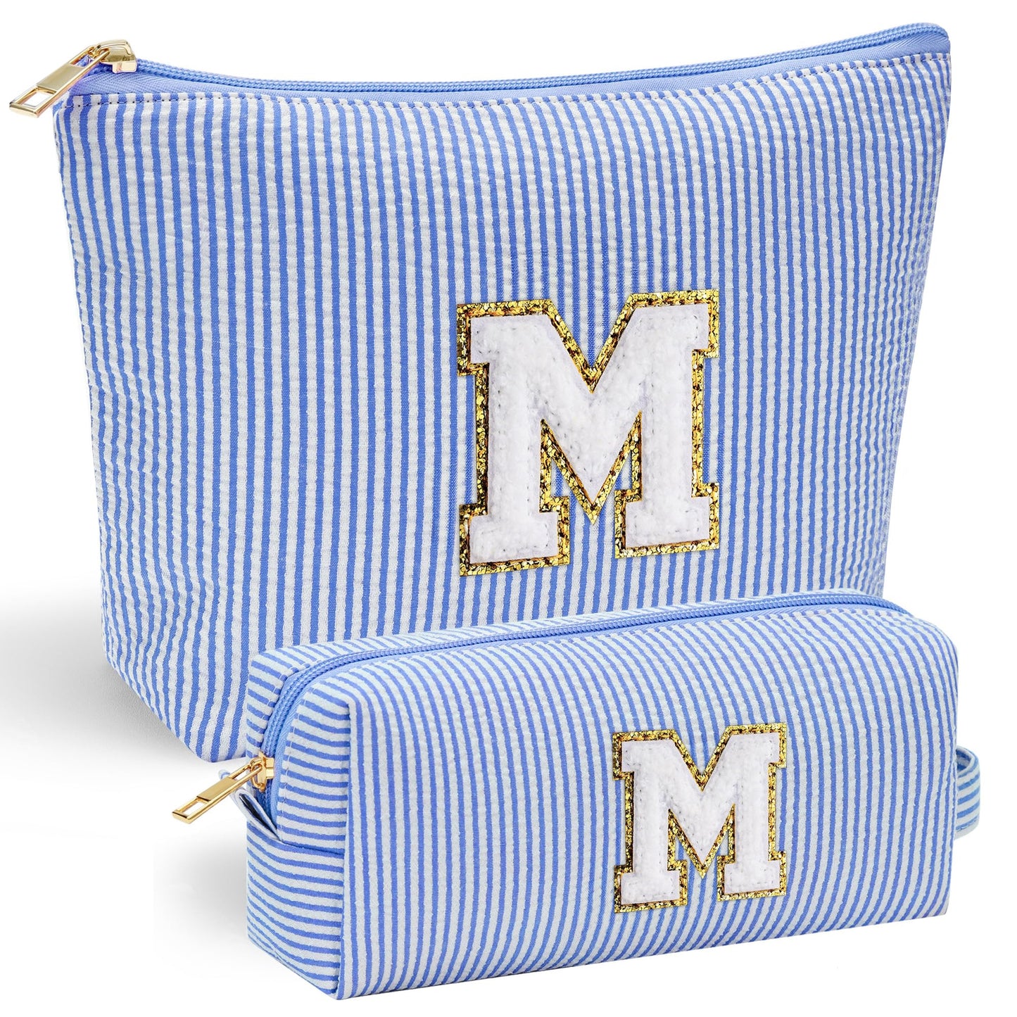 YOOLIFE Personalized Makeup Bag for Women - Monogram Cosmetic Bag Travel Toiletry Bag Brush Holder Birthday Gifts for Women Her Wedding Bridesmaid Friend Sister Teacher Wife Grandma Pink Initial E