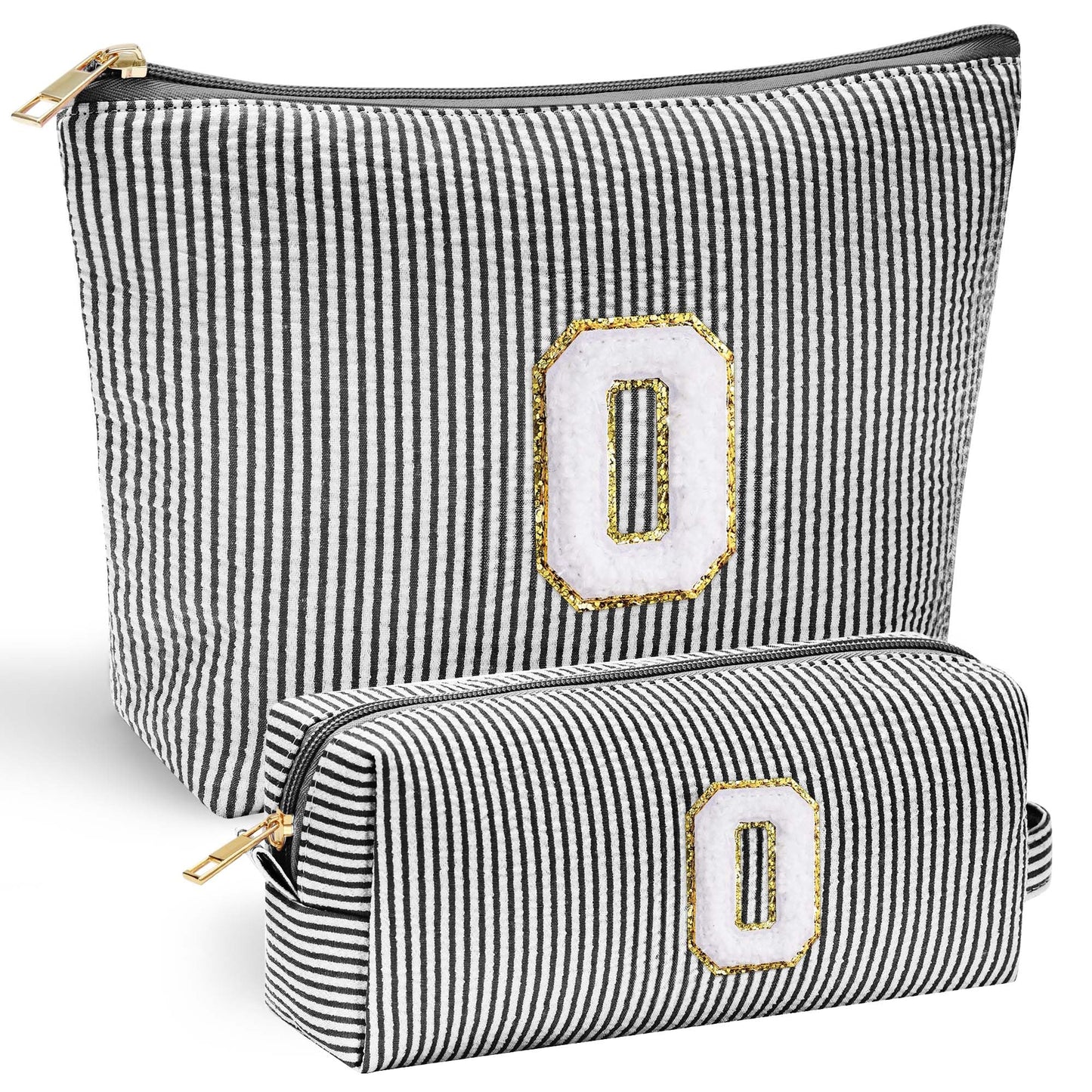 YOOLIFE Personalized Makeup Bag for Women - Monogram Cosmetic Bag Travel Toiletry Bag Brush Holder Birthday Gifts for Women Her Wedding Bridesmaid Friend Sister Teacher Wife Grandma Pink Initial E