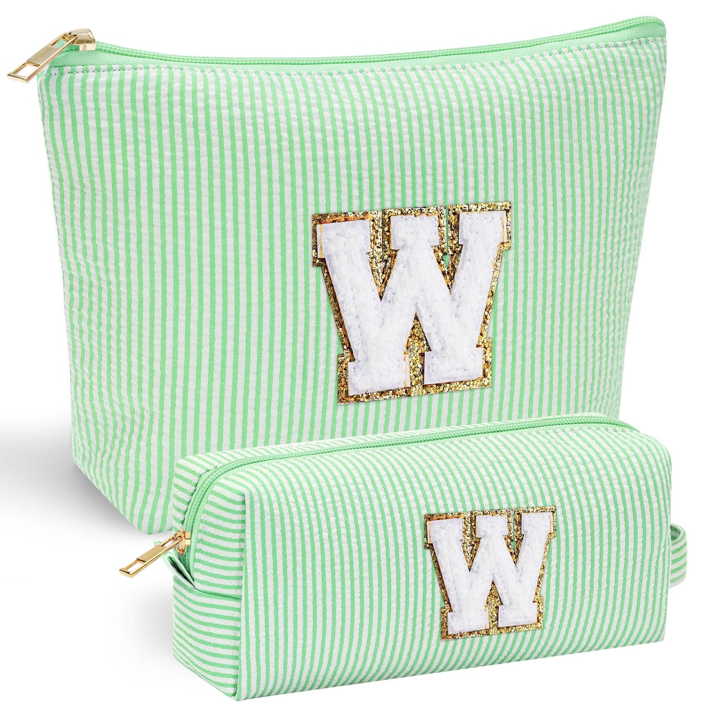 YOOLIFE Personalized Makeup Bag for Women - Monogram Cosmetic Bag Travel Toiletry Bag Brush Holder Birthday Gifts for Women Her Wedding Bridesmaid Friend Sister Teacher Wife Grandma Pink Initial E