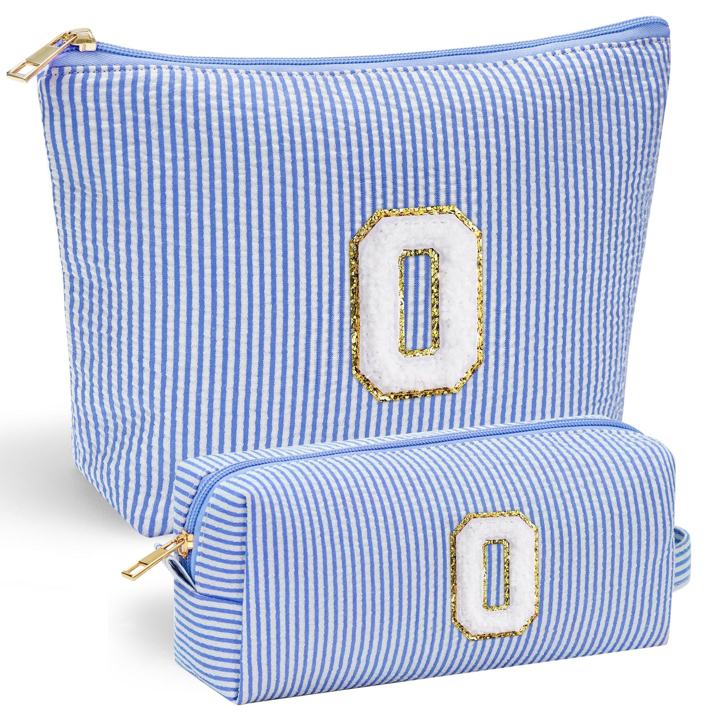 YOOLIFE Personalized Makeup Bag for Women - Monogram Cosmetic Bag Travel Toiletry Bag Brush Holder Birthday Gifts for Women Her Wedding Bridesmaid Friend Sister Teacher Wife Grandma Pink Initial E