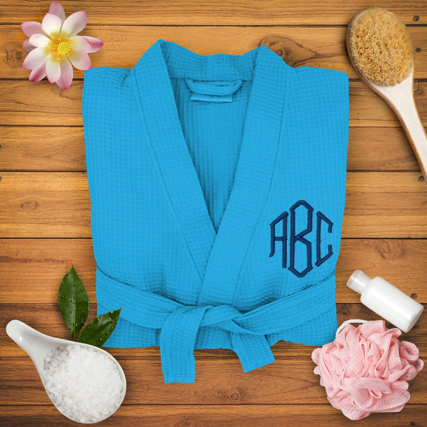 Personalized Waffle Bridesmaid Kimono Robe - Wedding Bridal Party Robes - Women's Bathrobe - Custom Monogrammed