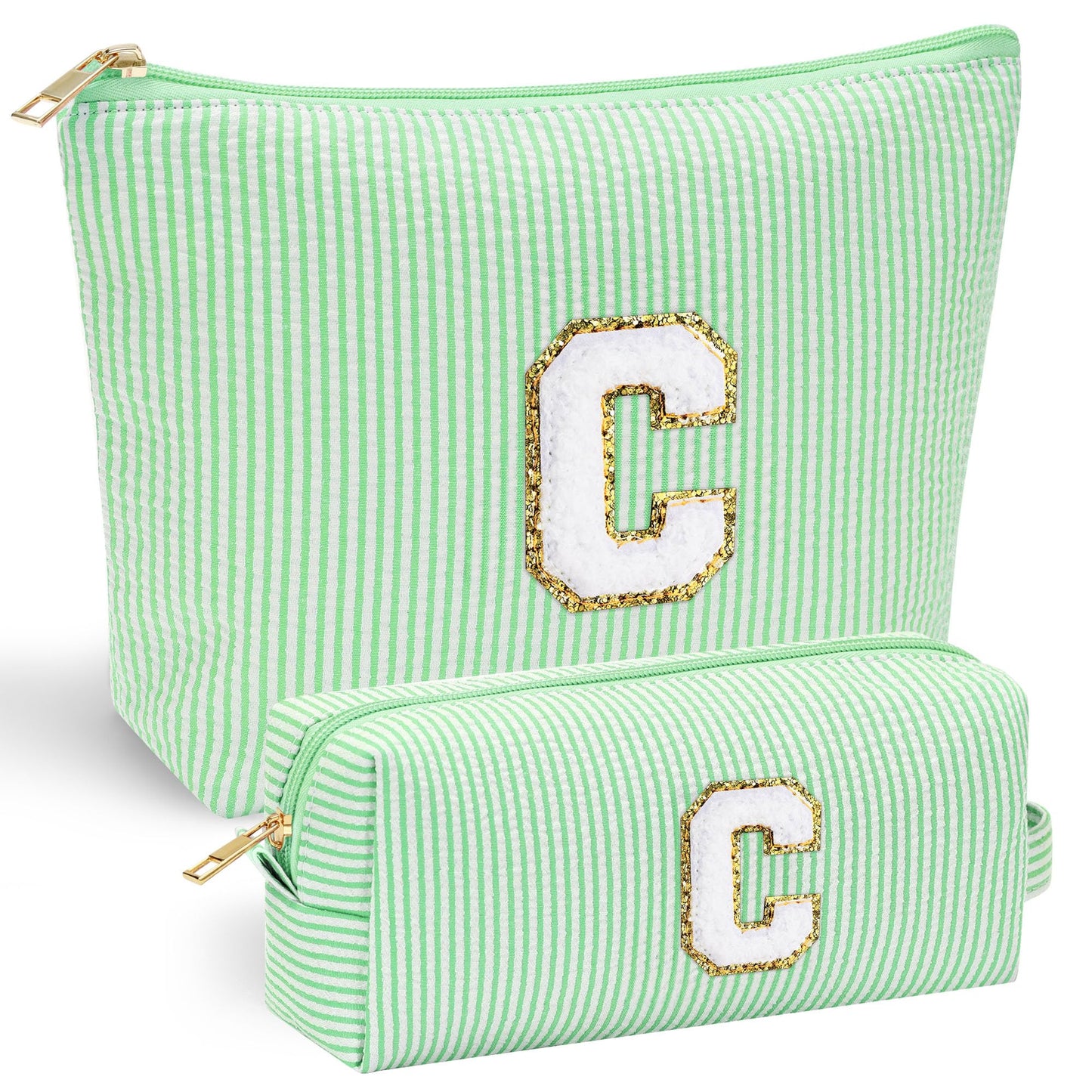 YOOLIFE Personalized Makeup Bag for Women - Monogram Cosmetic Bag Travel Toiletry Bag Brush Holder Birthday Gifts for Women Her Wedding Bridesmaid Friend Sister Teacher Wife Grandma Pink Initial E