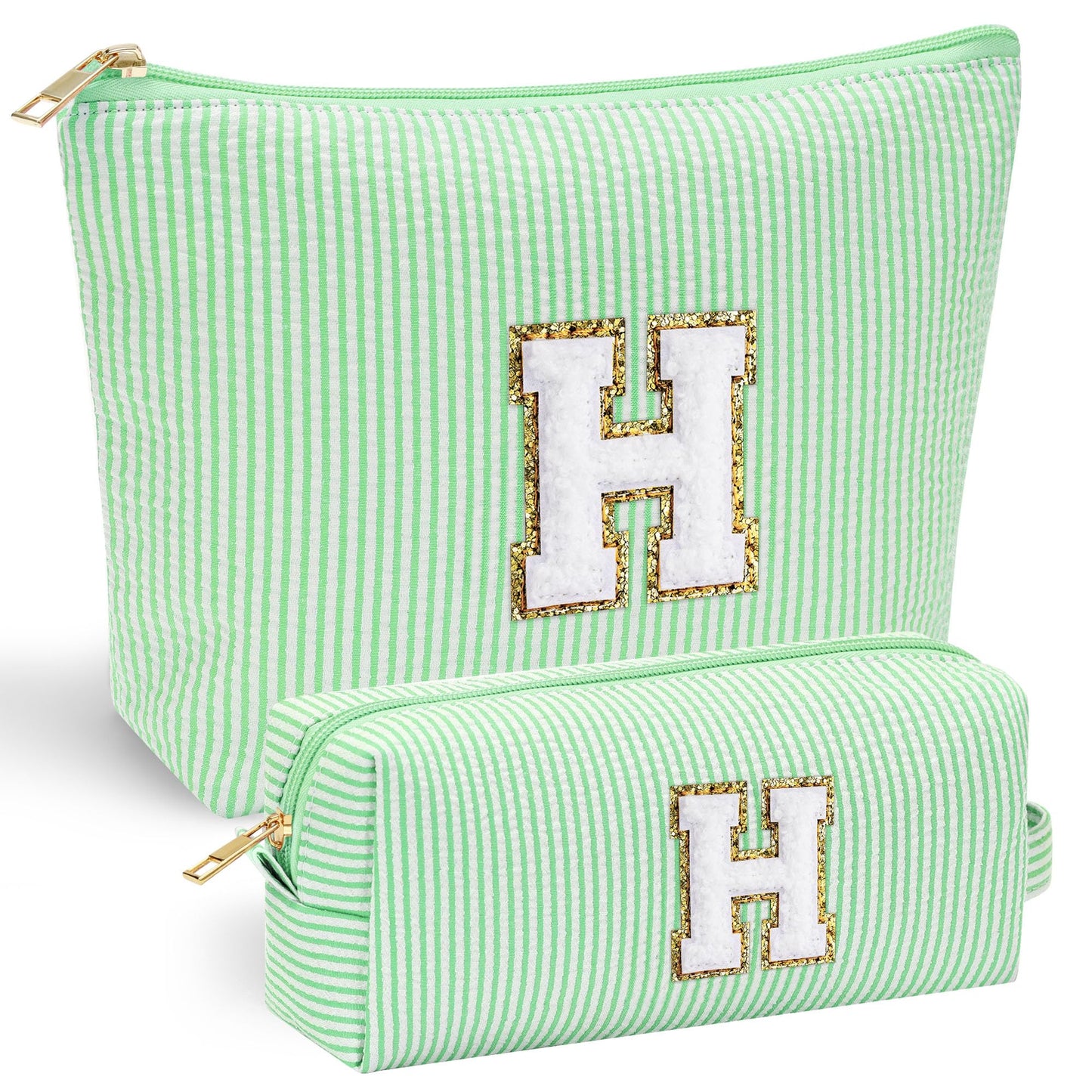 YOOLIFE Personalized Makeup Bag for Women - Monogram Cosmetic Bag Travel Toiletry Bag Brush Holder Birthday Gifts for Women Her Wedding Bridesmaid Friend Sister Teacher Wife Grandma Pink Initial E