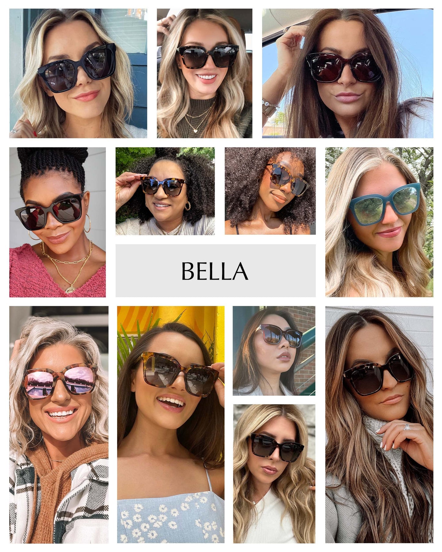 DIFF Bella Designer Square Oversized Sunglasses for Women UV400 Protection, Tortoise frame w/giftable travel case