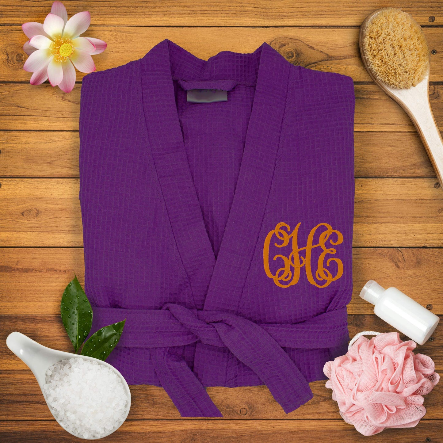 Personalized Waffle Bridesmaid Kimono Robe - Wedding Bridal Party Robes - Women's Bathrobe - Custom Monogrammed