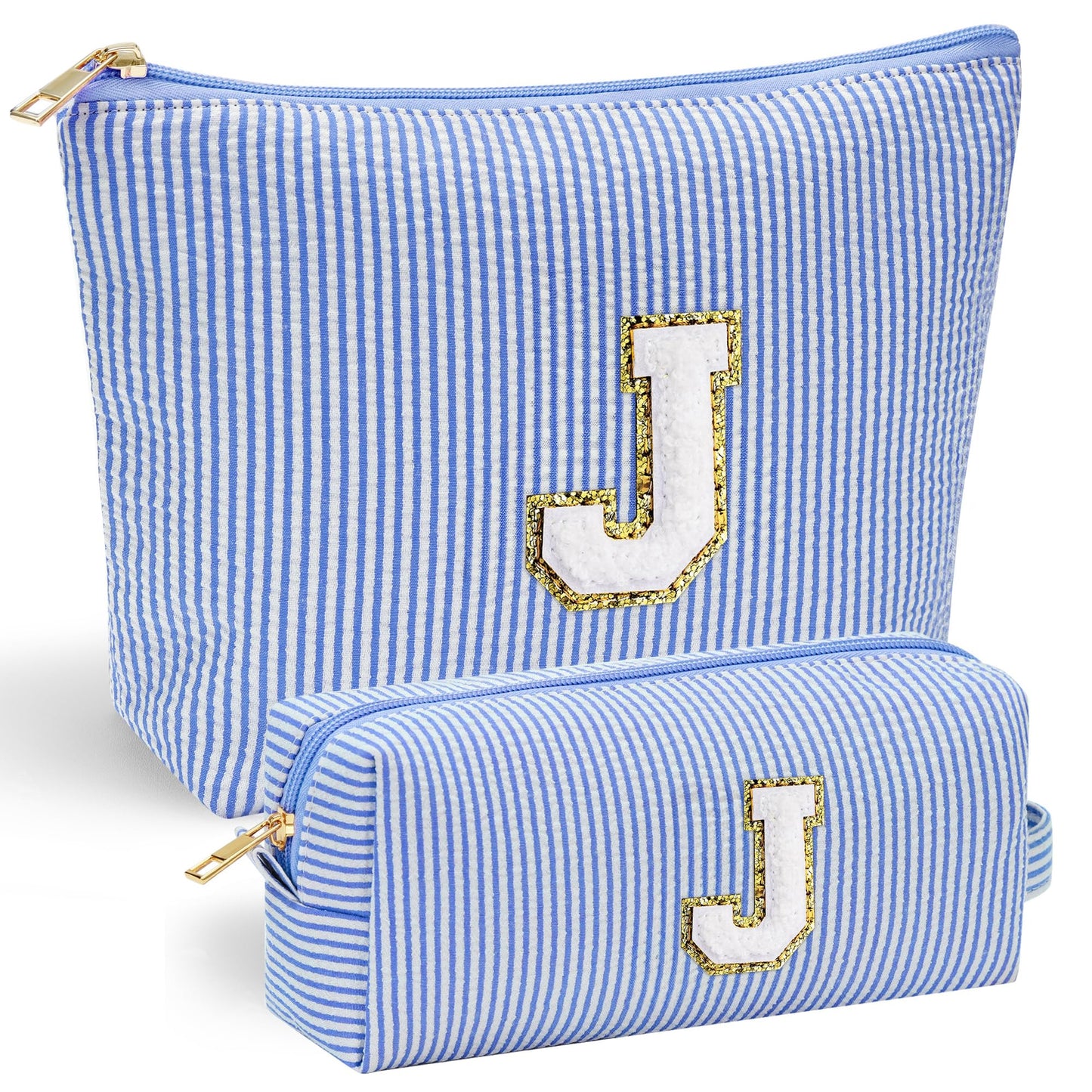 YOOLIFE Personalized Makeup Bag for Women - Monogram Cosmetic Bag Travel Toiletry Bag Brush Holder Birthday Gifts for Women Her Wedding Bridesmaid Friend Sister Teacher Wife Grandma Pink Initial E