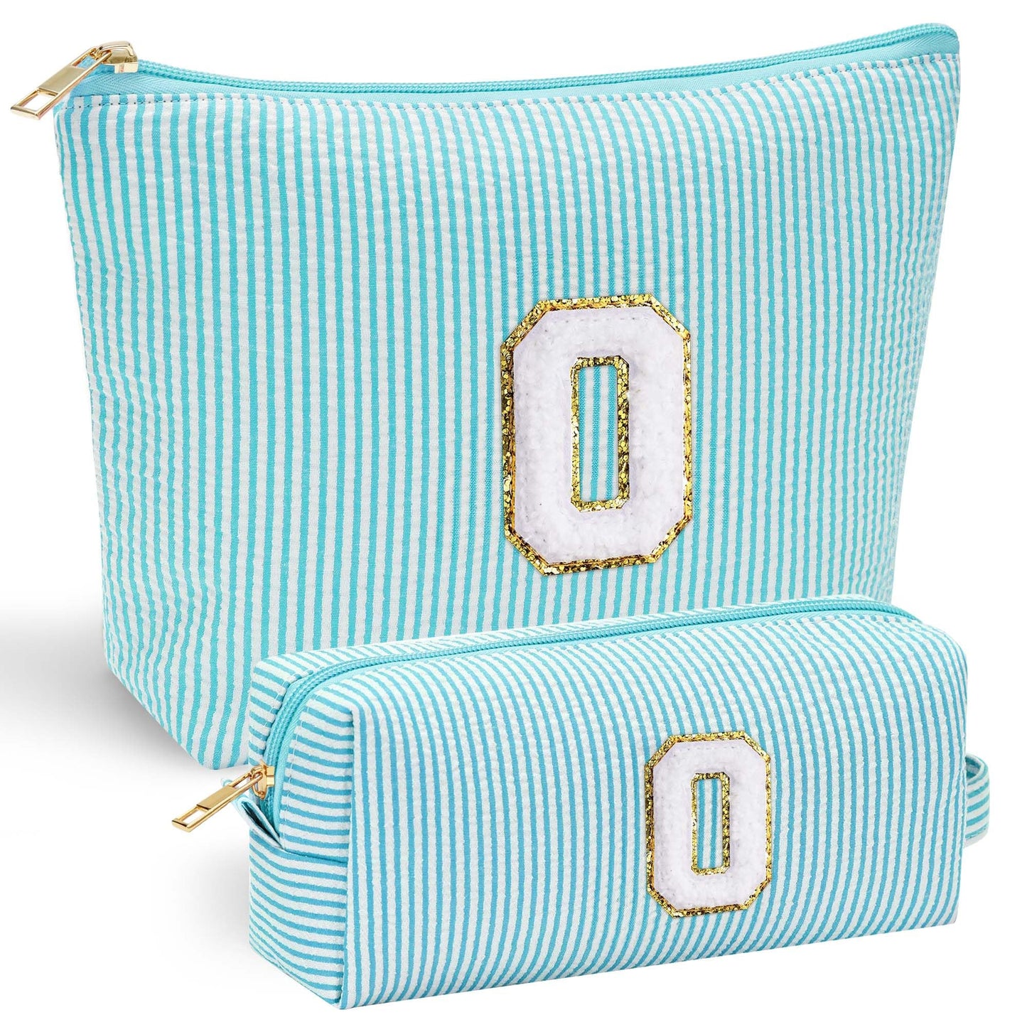 YOOLIFE Personalized Makeup Bag for Women - Monogram Cosmetic Bag Travel Toiletry Bag Brush Holder Birthday Gifts for Women Her Wedding Bridesmaid Friend Sister Teacher Wife Grandma Pink Initial E