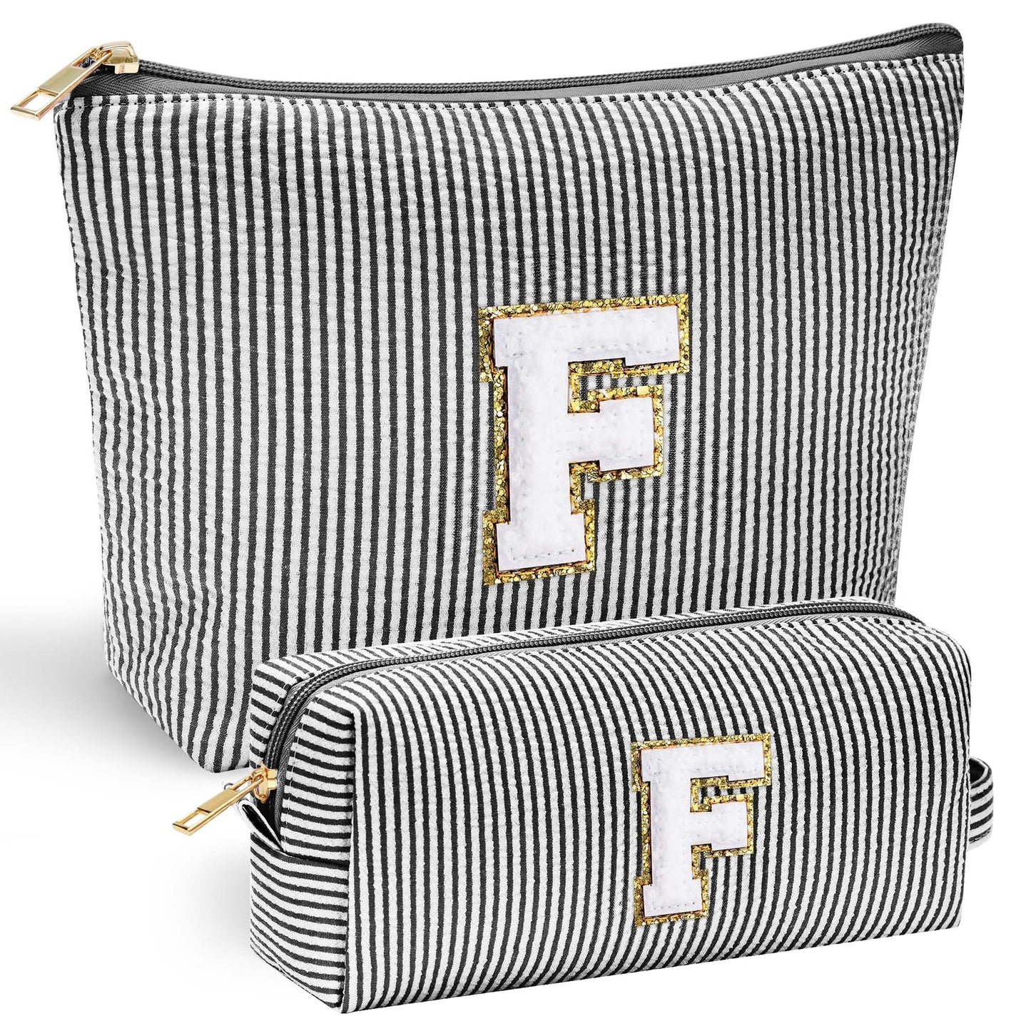 YOOLIFE Personalized Makeup Bag for Women - Monogram Cosmetic Bag Travel Toiletry Bag Brush Holder Birthday Gifts for Women Her Wedding Bridesmaid Friend Sister Teacher Wife Grandma Pink Initial E