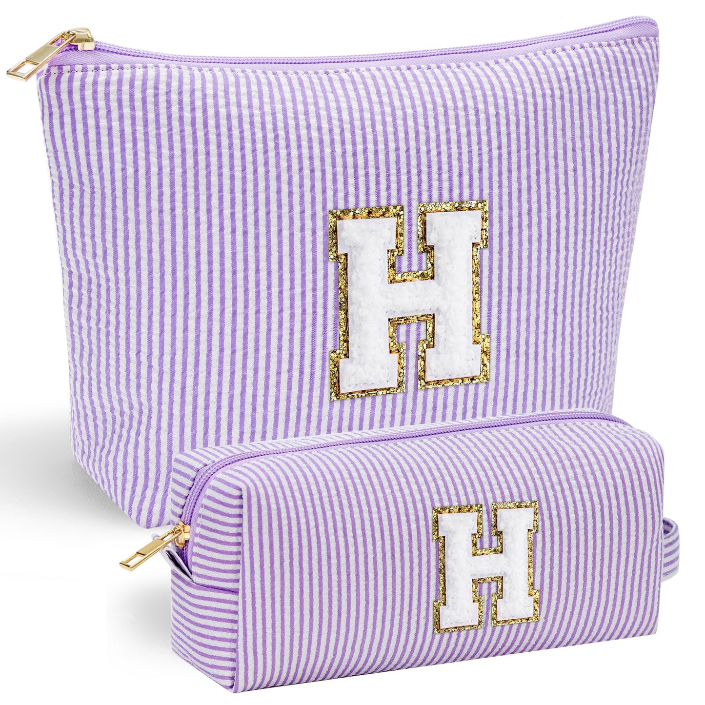 YOOLIFE Personalized Makeup Bag for Women - Monogram Cosmetic Bag Travel Toiletry Bag Brush Holder Birthday Gifts for Women Her Wedding Bridesmaid Friend Sister Teacher Wife Grandma Pink Initial E