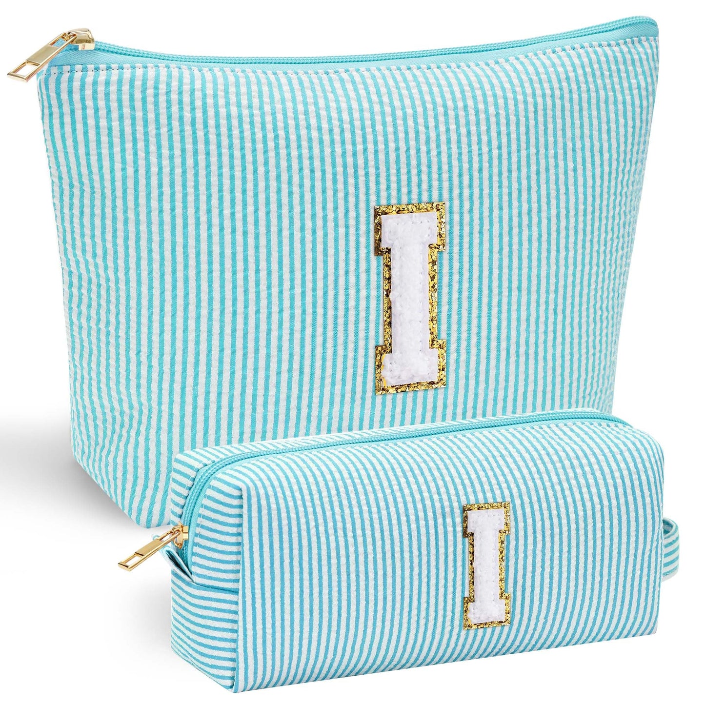 YOOLIFE Personalized Makeup Bag for Women - Monogram Cosmetic Bag Travel Toiletry Bag Brush Holder Birthday Gifts for Women Her Wedding Bridesmaid Friend Sister Teacher Wife Grandma Pink Initial E