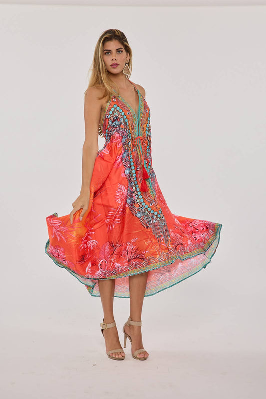 Ranee's - 678 Coral pink Hawaii dress BACK IN STOCK