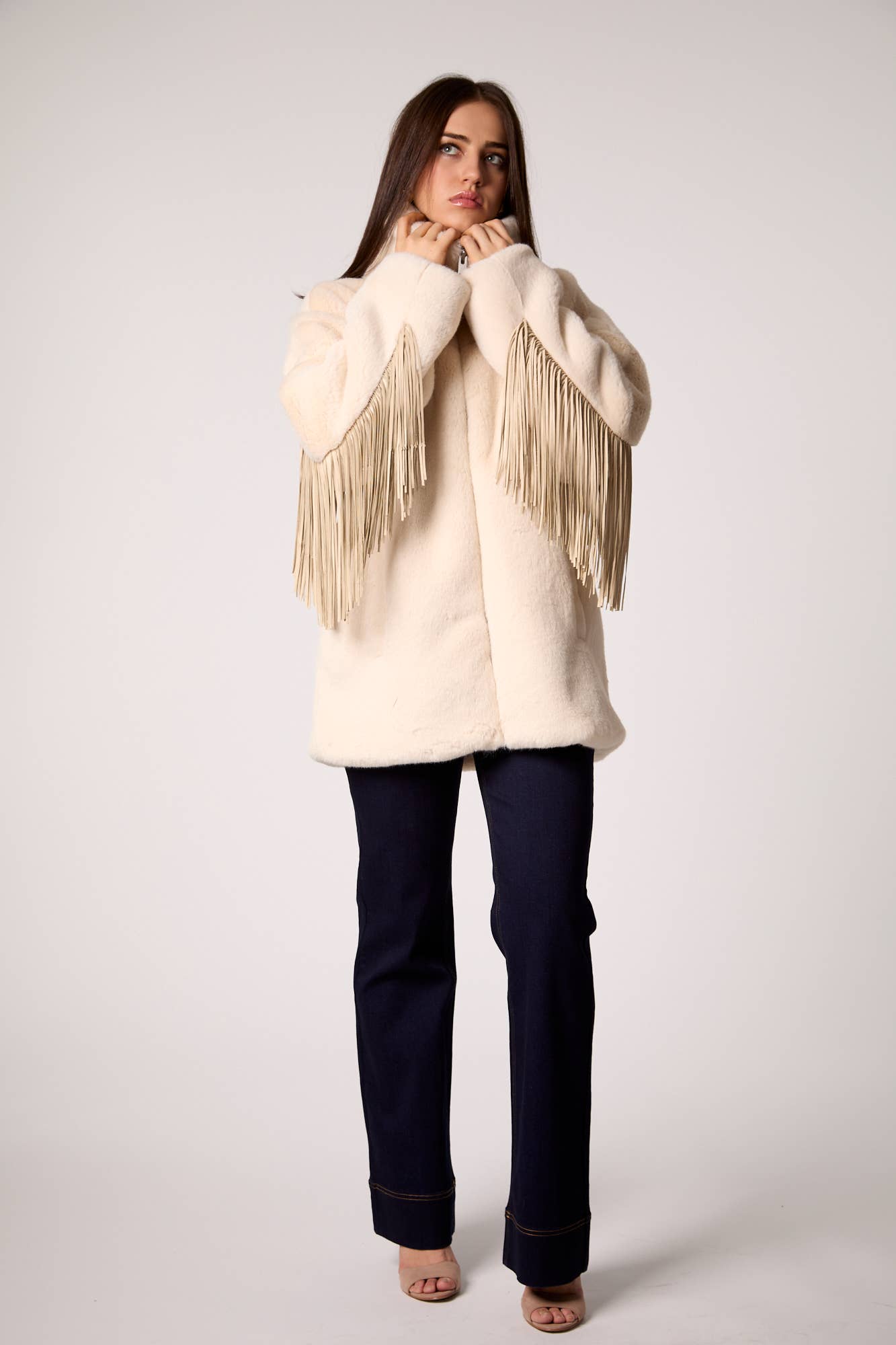 Blue Revival - Moonlight Spell Jacket In Vanilla Bean: M
